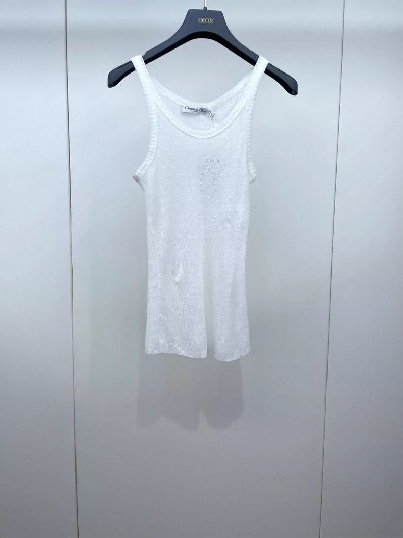 Dior 23 Early Spring White Bee Embroidery Vest 2504-Nextarr