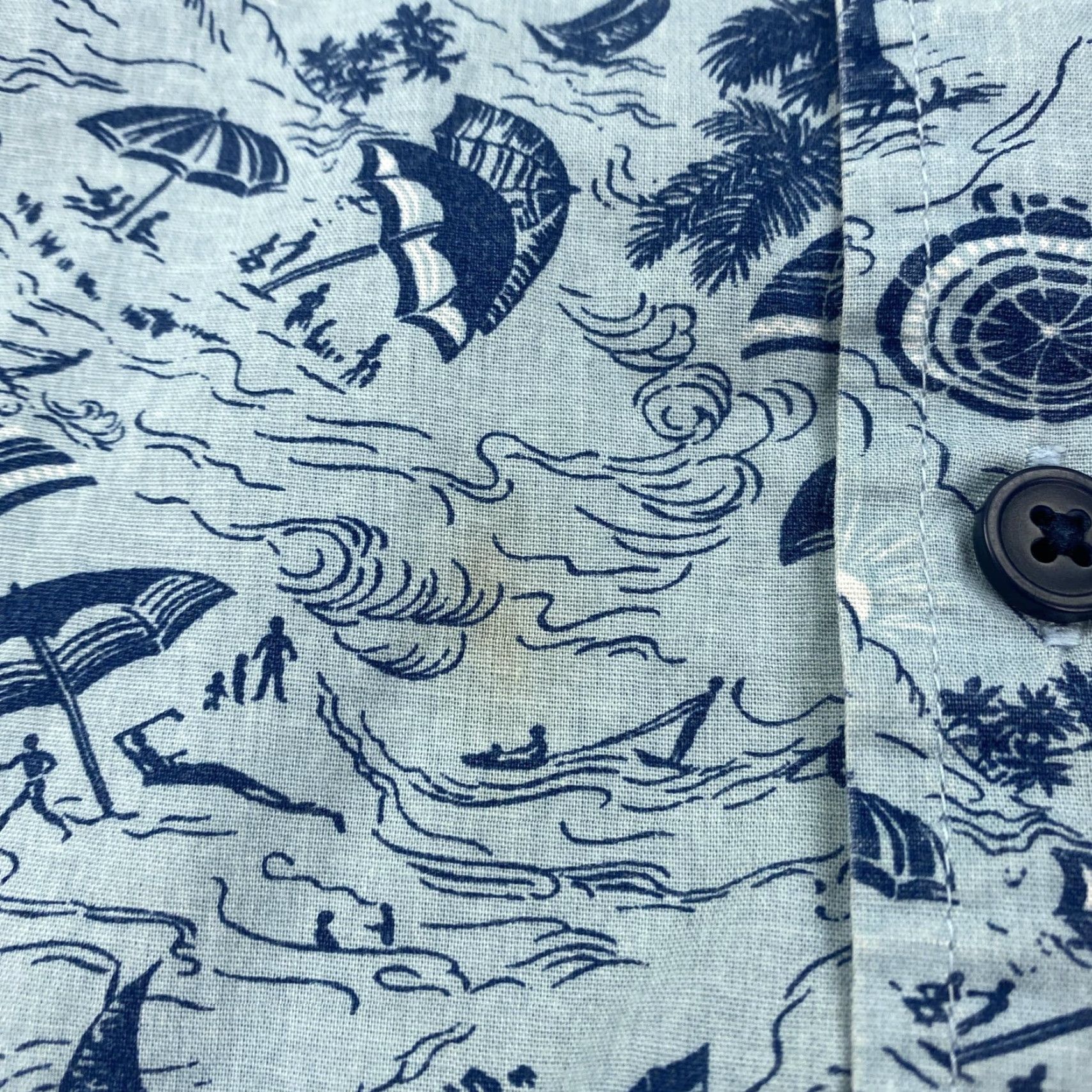 ALOHAS Columbia Hawaiian Shirt Mens XL Blue Short Sleeve Button-Up Tropical Graphic Print Size US XL / EU 56 / 4 - 5 Thumbnail