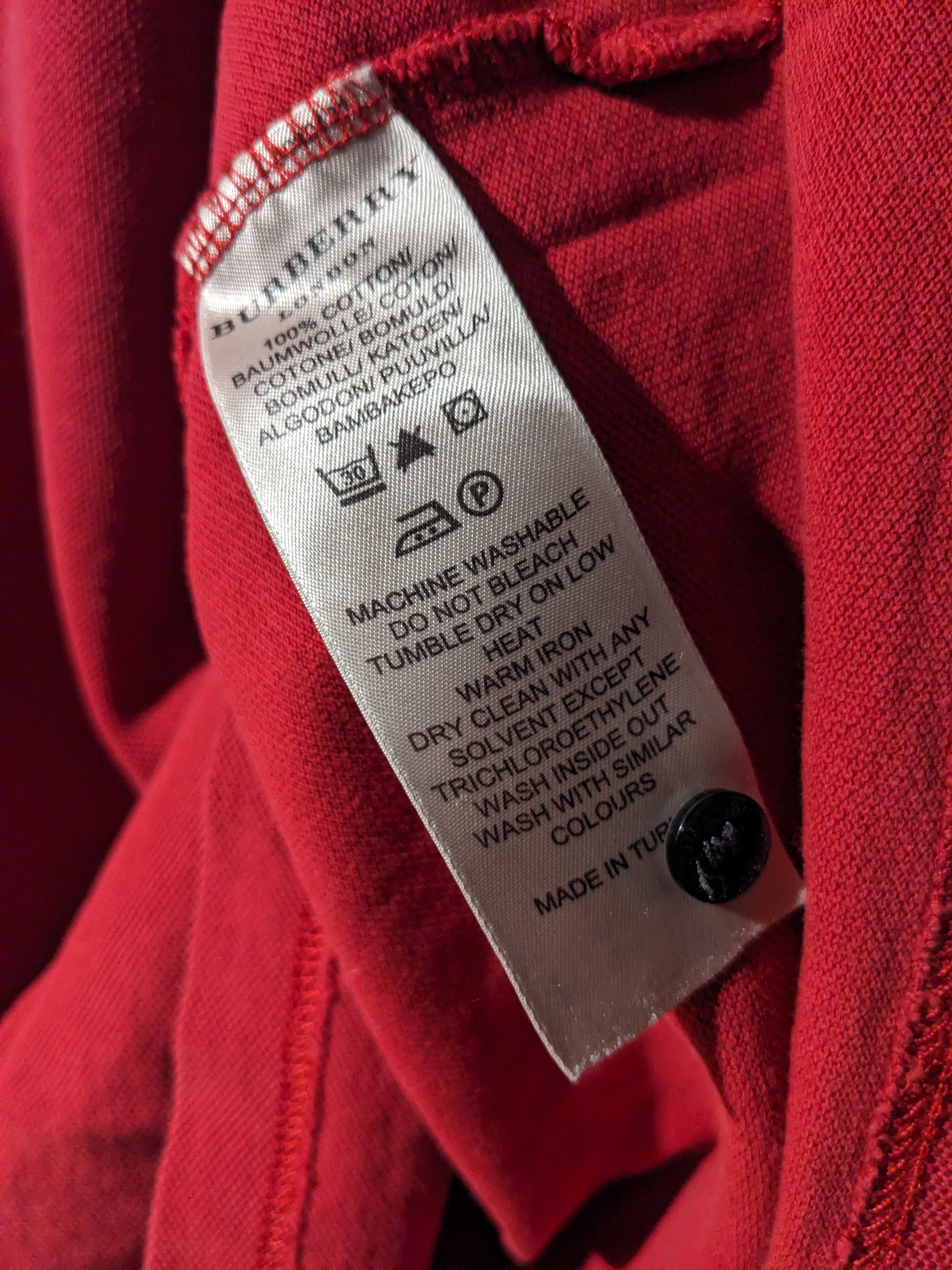 Burberry × Designer Burberry London Classic Fit Red X-Large Polo Shirt Size US XL / EU 56 / 4 - 5 Thumbnail
