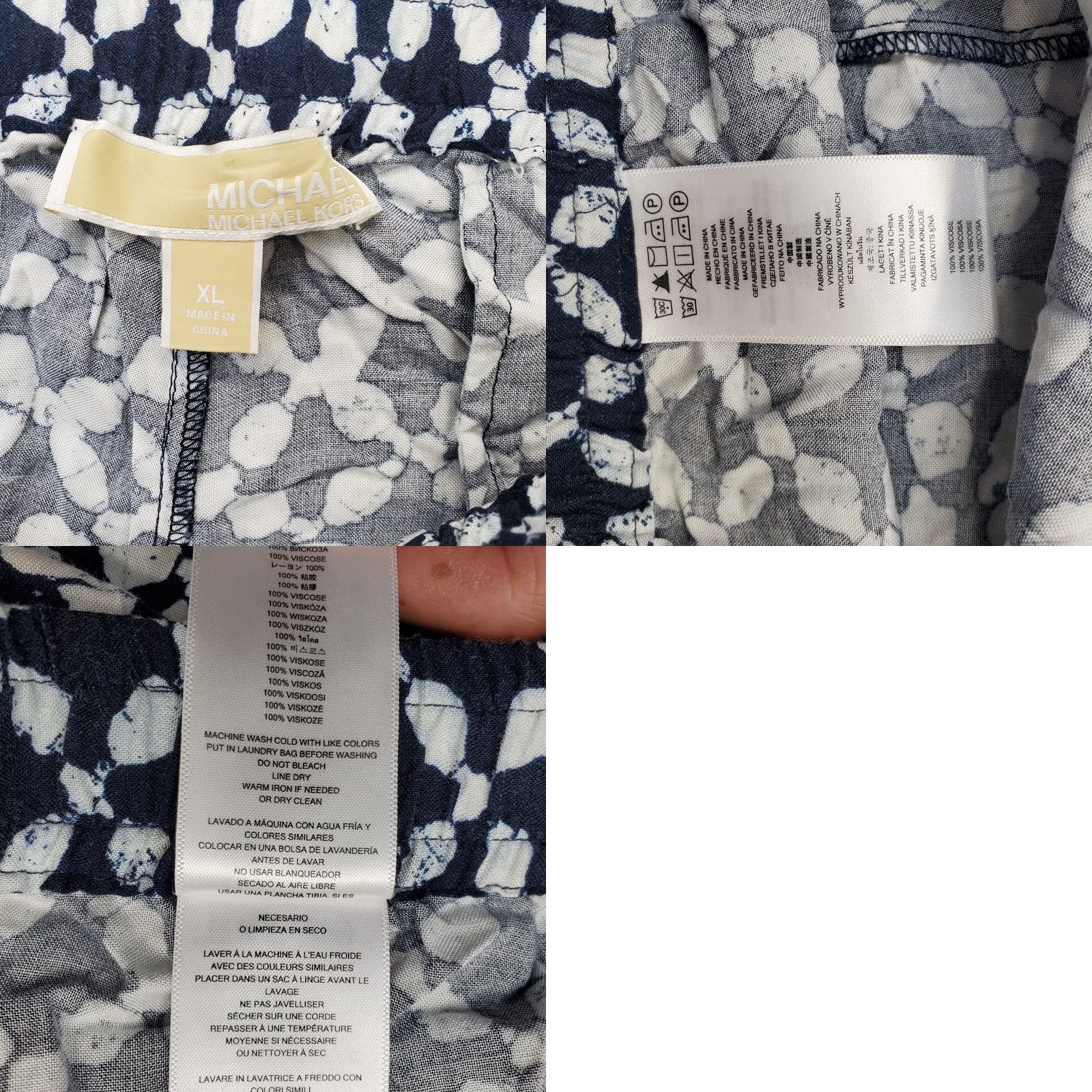 Michael Kors Michael Kors Pajama Pants Women Multicolor Geometric XL Drawstring Waist Size 40" / US 18 - 8 Thumbnail