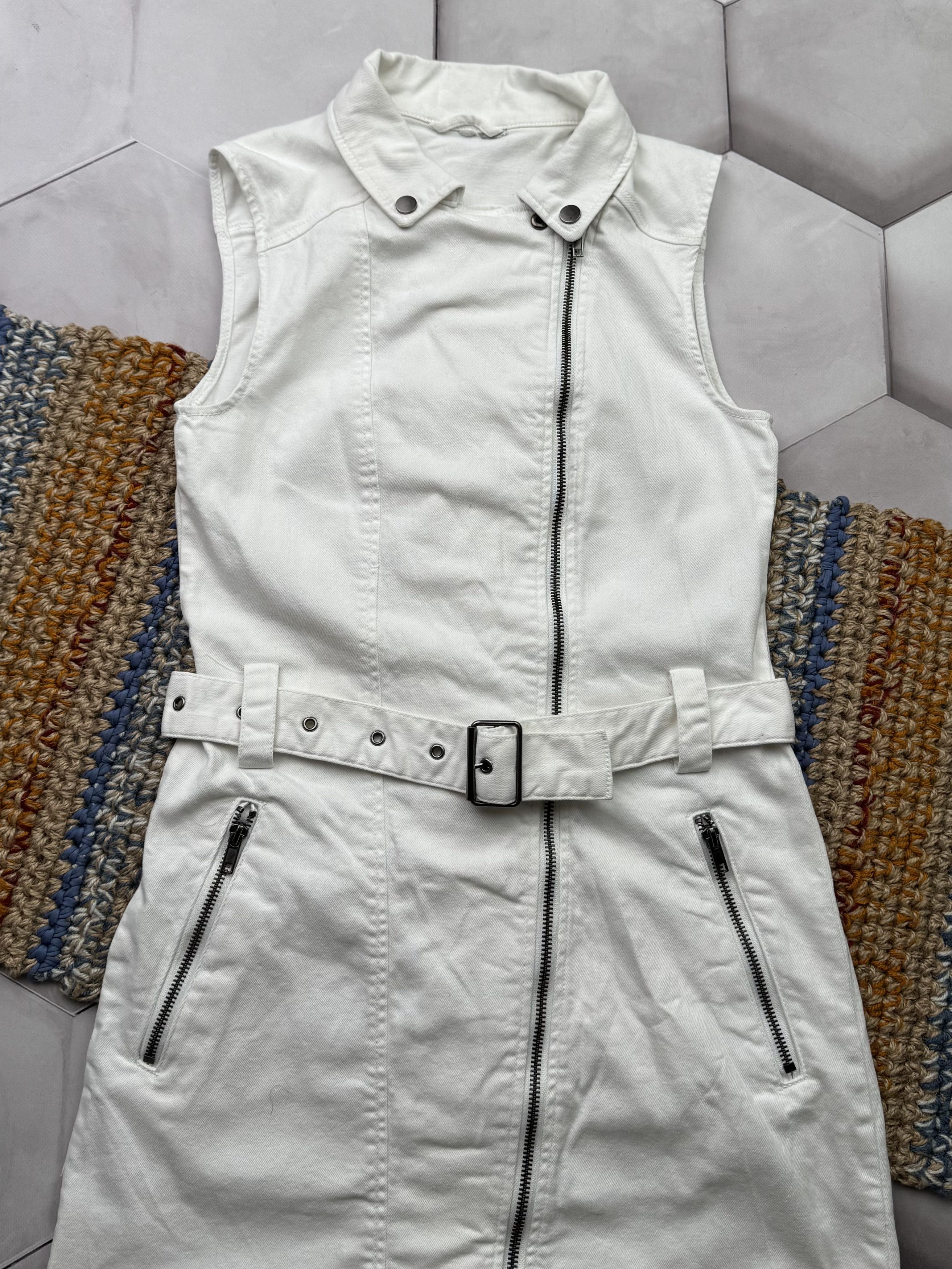 Japanese Brand Vintage Denim Dress With Belt (E4) Size XS / US 0-2 / IT 36-38 - 2 Thumbnail