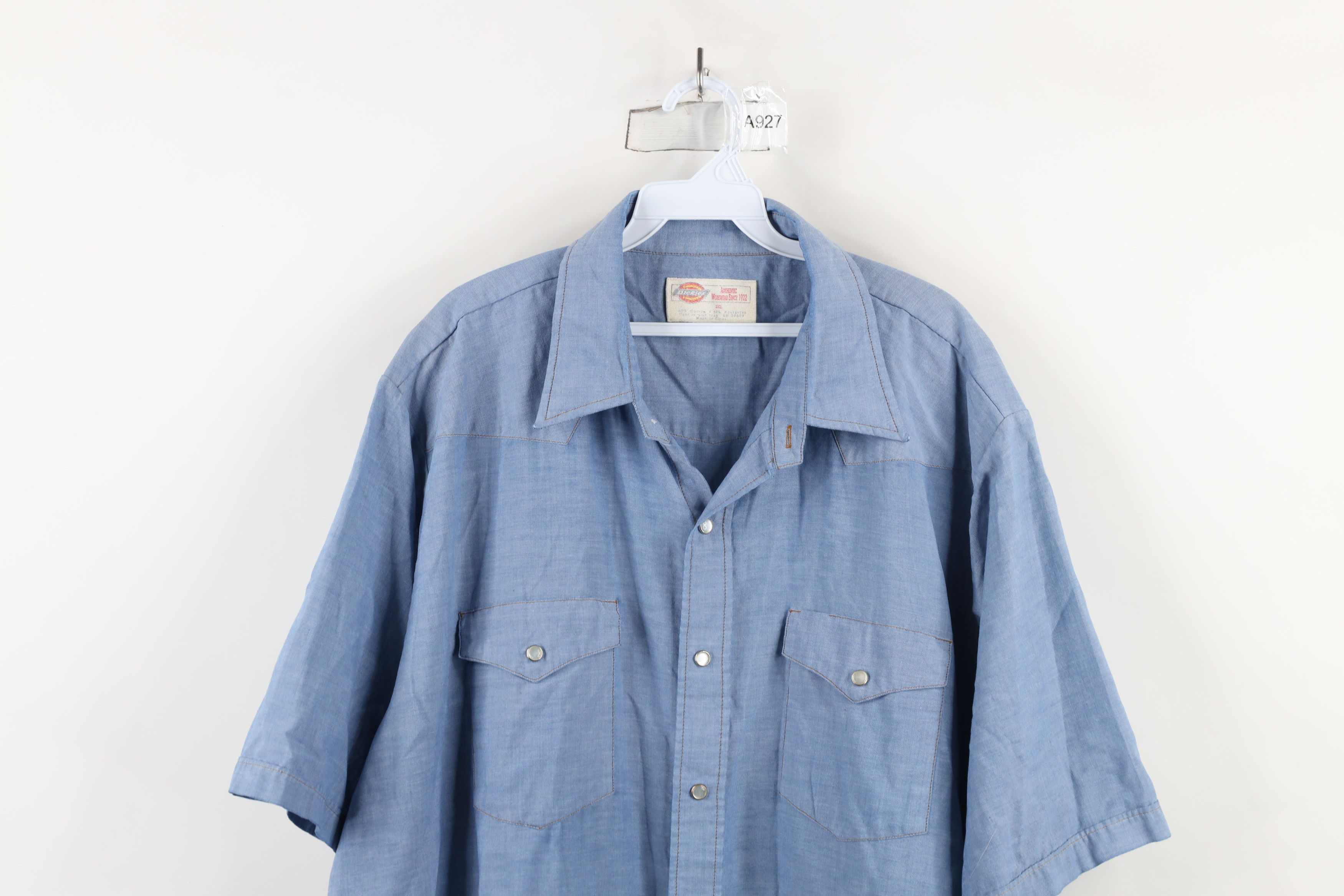 Dickies × Vintage Vintage 90s Dickies Workwear Short Sleeve Button Shirt Size US XXL / EU 58 / 5 - 2 Thumbnail