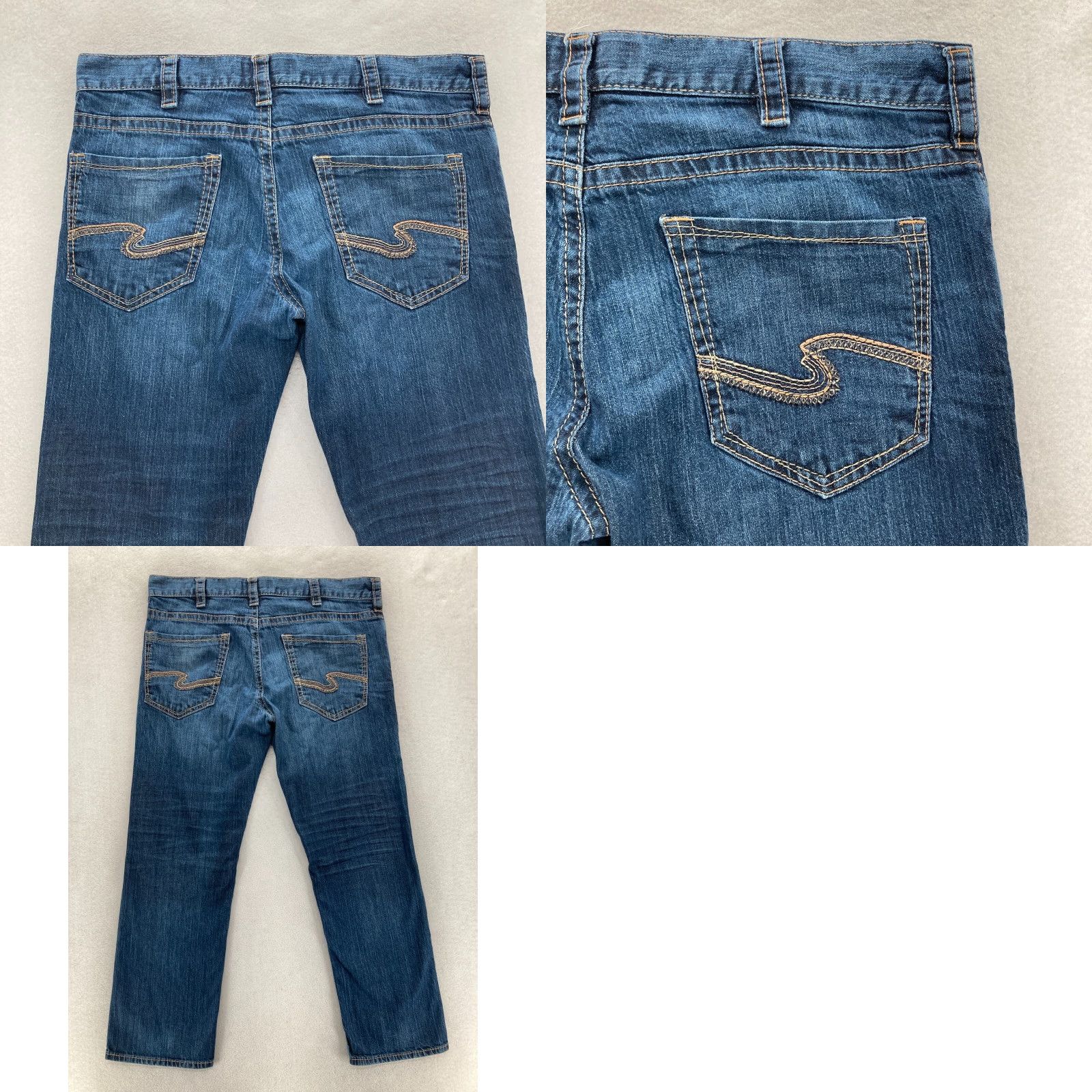 Silver Jeans Co. VINTAGE Silver Jeans Eddie Mens 42x30 Dark Blue EMC Denim Straight Leg Grunge Rock Size US 42 / EU 58 - 9 Thumbnail