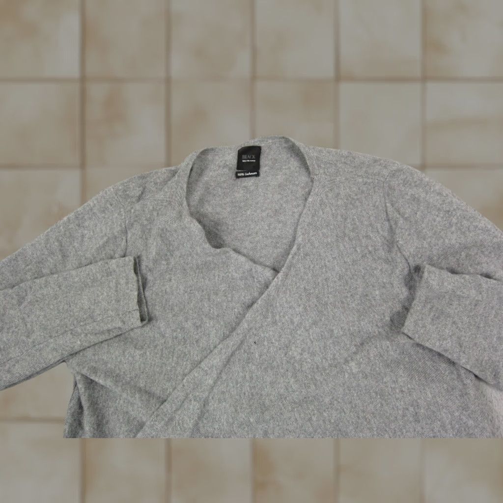 Saks Fifth Avenue Saks Fifth Avenue Cardigan Womens Large Gray 100% Cashmere Sweater Open Size L / US 10 / IT 46 - 1 Thumbnail