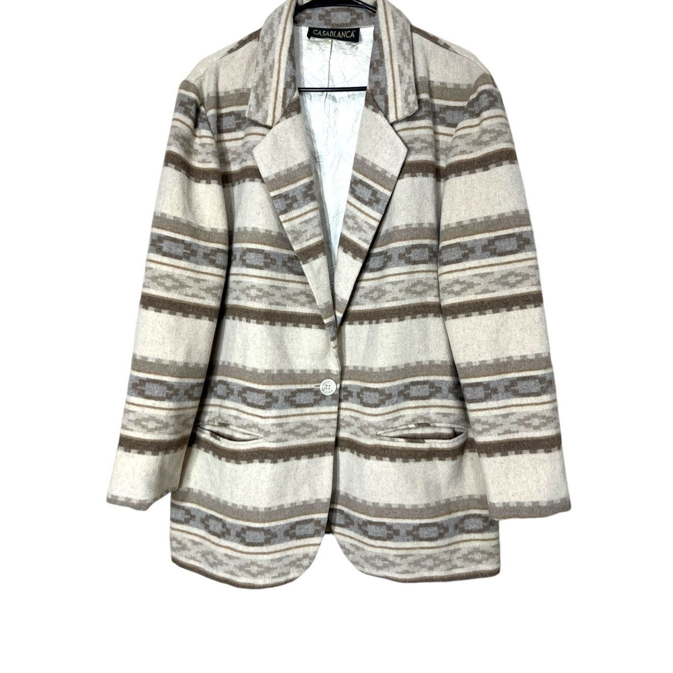 Casablanca Vintage Casablanca Wool Blend Southwestern Aztec Blazer Coat Size XL / US 12-14 / IT 48-50 - 1 Thumbnail