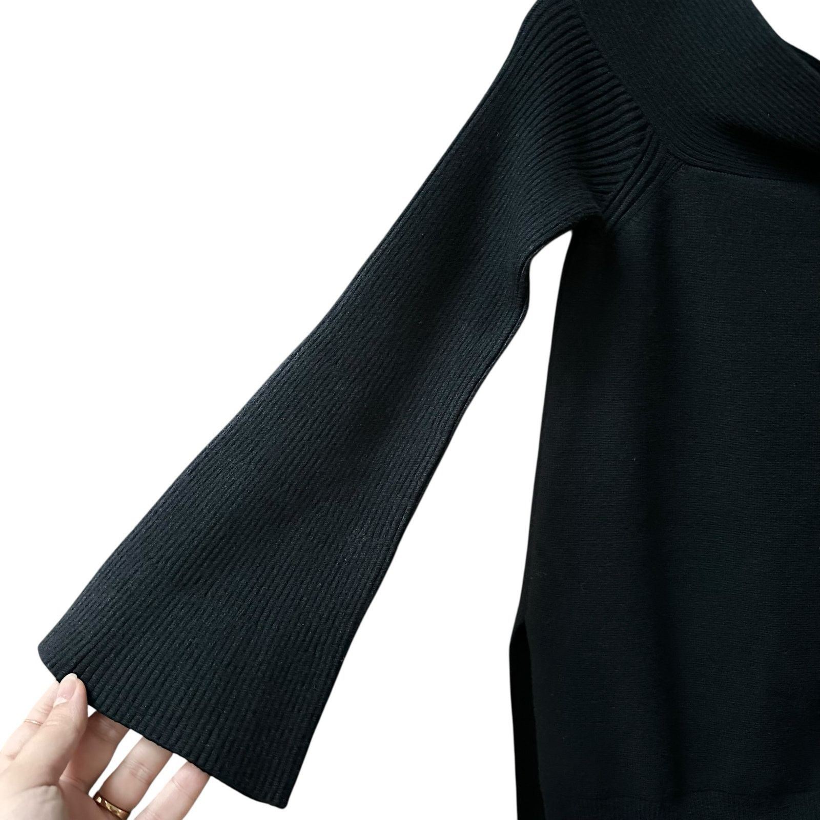 Anthropologie Anthropologie Elise Ribbed Tunic Boatneck Sweater Black XS Size XS / US 0-2 / IT 36-38 - 8 Thumbnail
