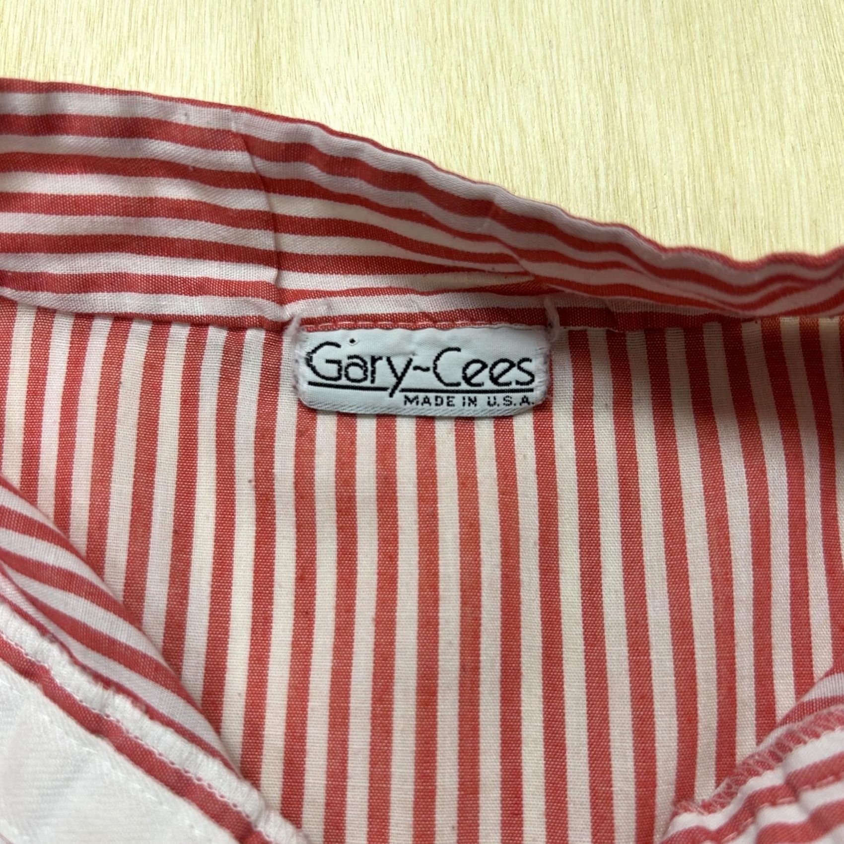 Vintage VINTAGE Gary-Cees Shirt Womens XL Red Stripe 3/4 Sleeve Band Collar Made In USA Size XL / US 12-14 / IT 48-50 - 4 Thumbnail
