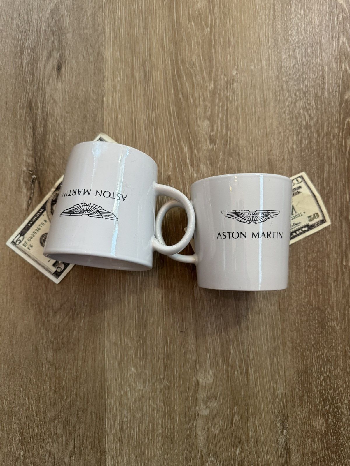 Lamborghini VINTAGE ASTON MARTIN LOGO COFFEE MUG SET (2 MUGS, USED) Size ONE SIZE - 2 Thumbnail