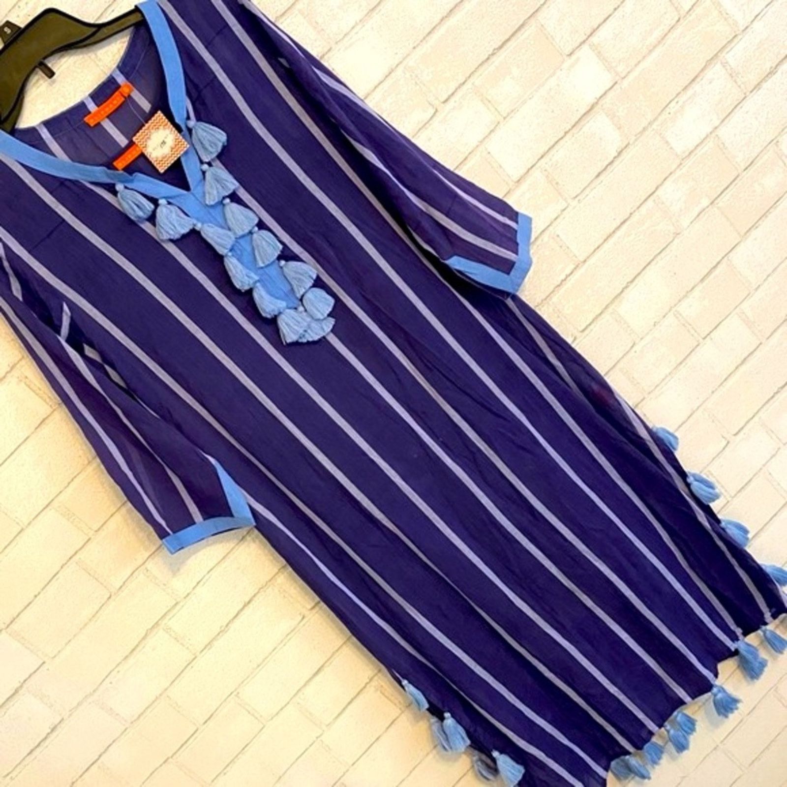 Oliphant NEW $285 OLIPHANT Women's Zedi Tassel Kaftan Small NWT Size S / US 4 / IT 40 - 3 Thumbnail