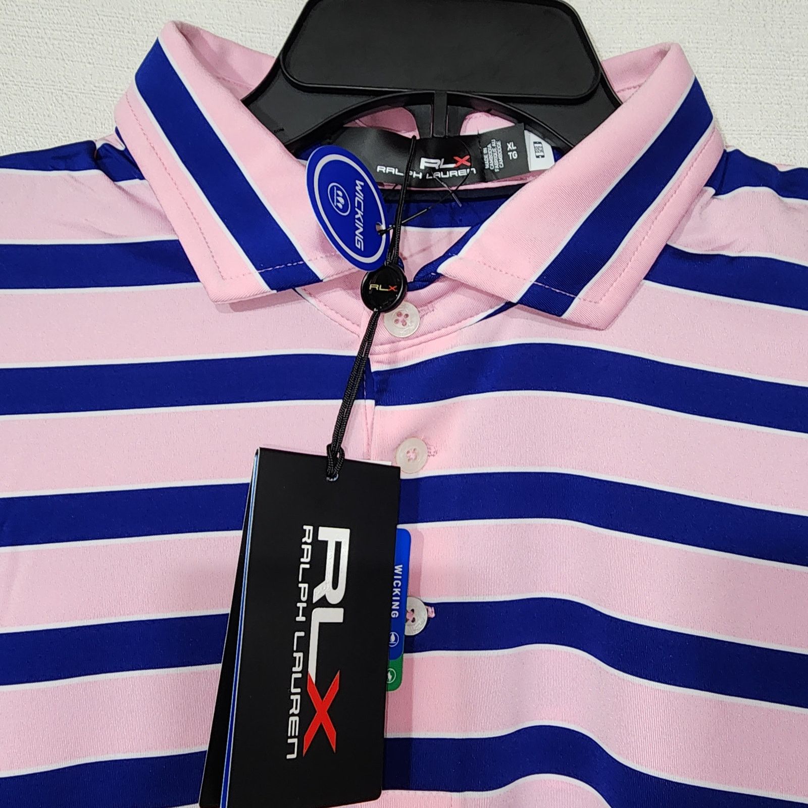 RLX Ralph Lauren RLX Ralph Lauren Polo Men's XL Pink/Blue stripe NWT Size US XL / EU 56 / 4 - 2 Thumbnail