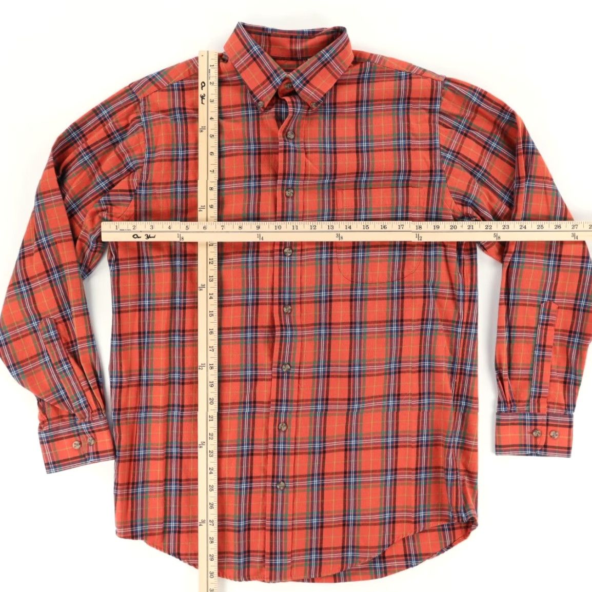 Vintage VINTAGE Graves, Cox Shirt Orange Plaid Wool Flannel Button Down Shirt Men M Size US M / EU 48-50 / 2 - 3 Thumbnail