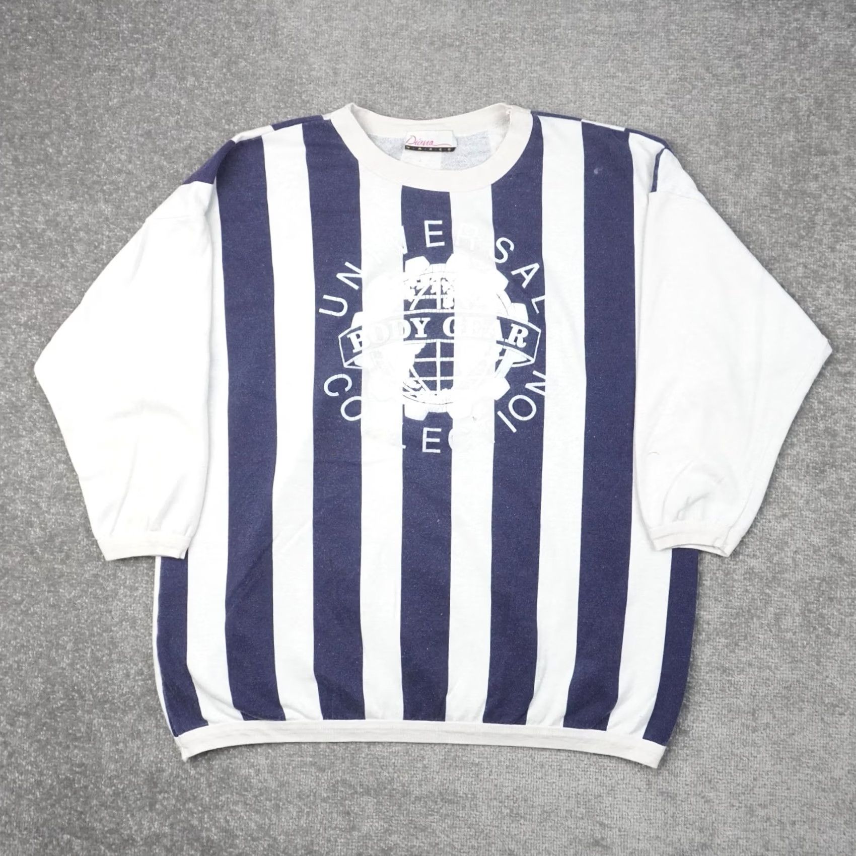 Vintage VINTAGE Vintage Sweatshirt Stripped Crew Neck Long Sleeve 2XL Blue White Men Mens 90s Pullover Size US XXL / EU 58 / 5 - 2 Thumbnail