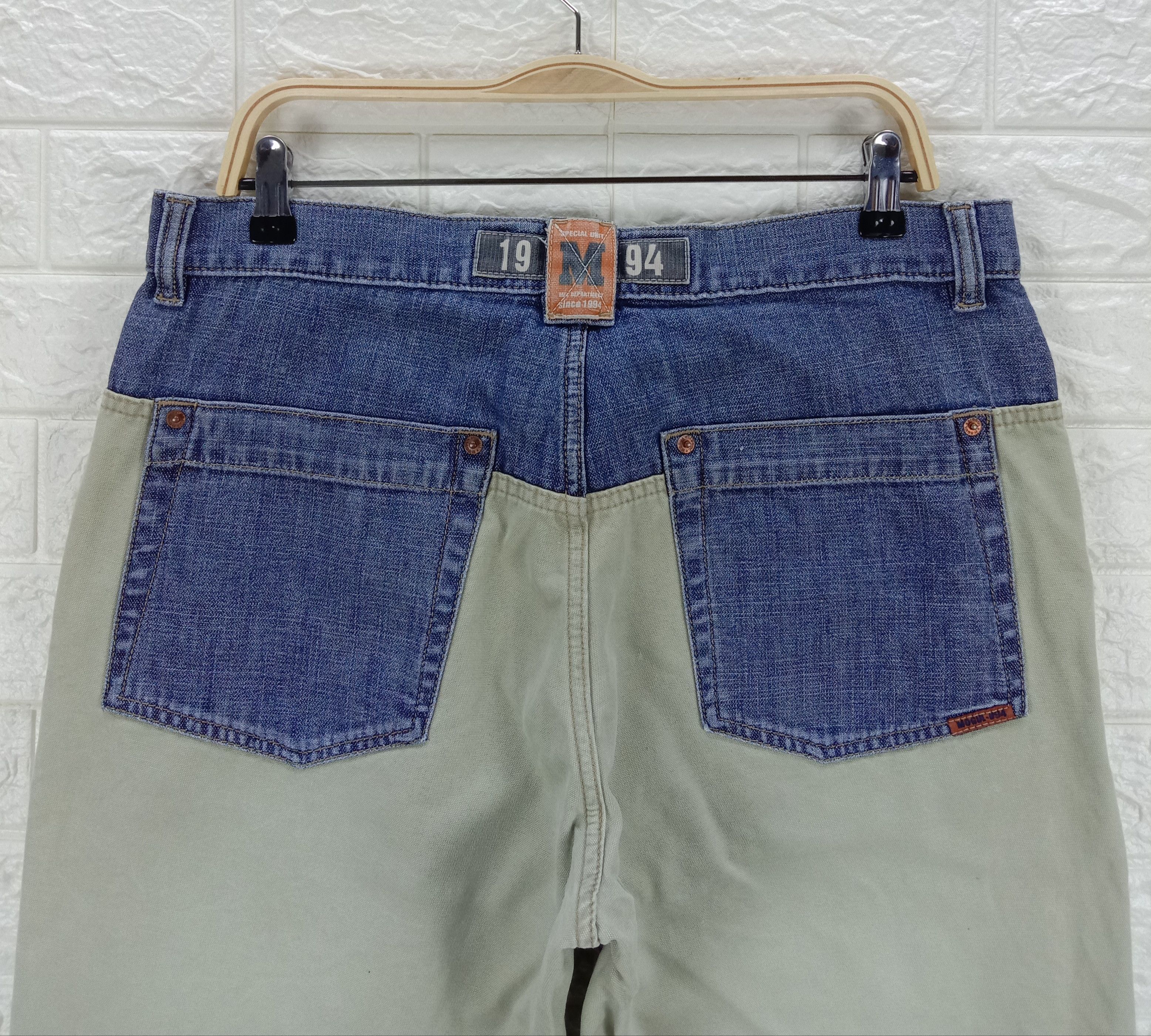 Japanese Brand Japanese Hybrid Mogul Special Unit Two Tone Jeans Size US 34 / EU 50 - 2 Thumbnail