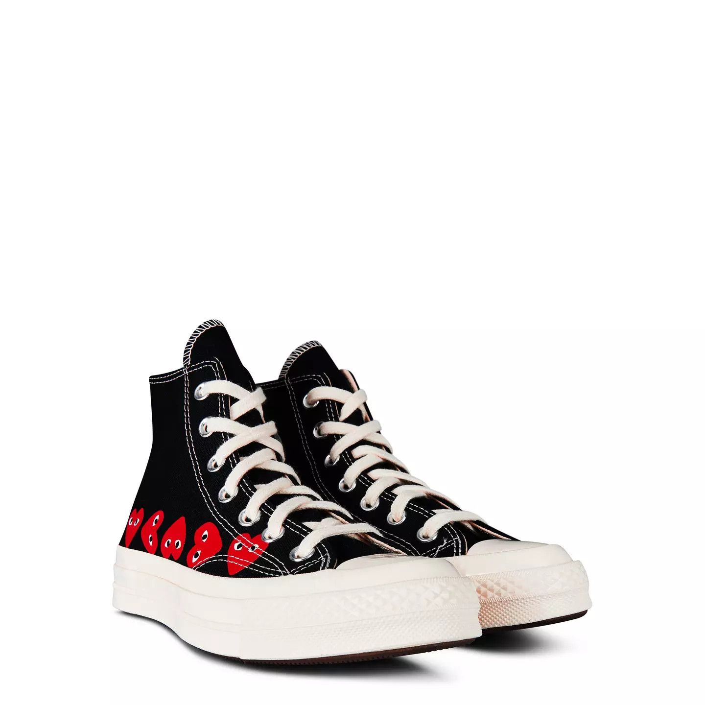 Comme des Garcons PLAY o1g2r1mq0426 Multi Heart High Top Trainers in Black Size US 9 / EU 42 - 4 Thumbnail