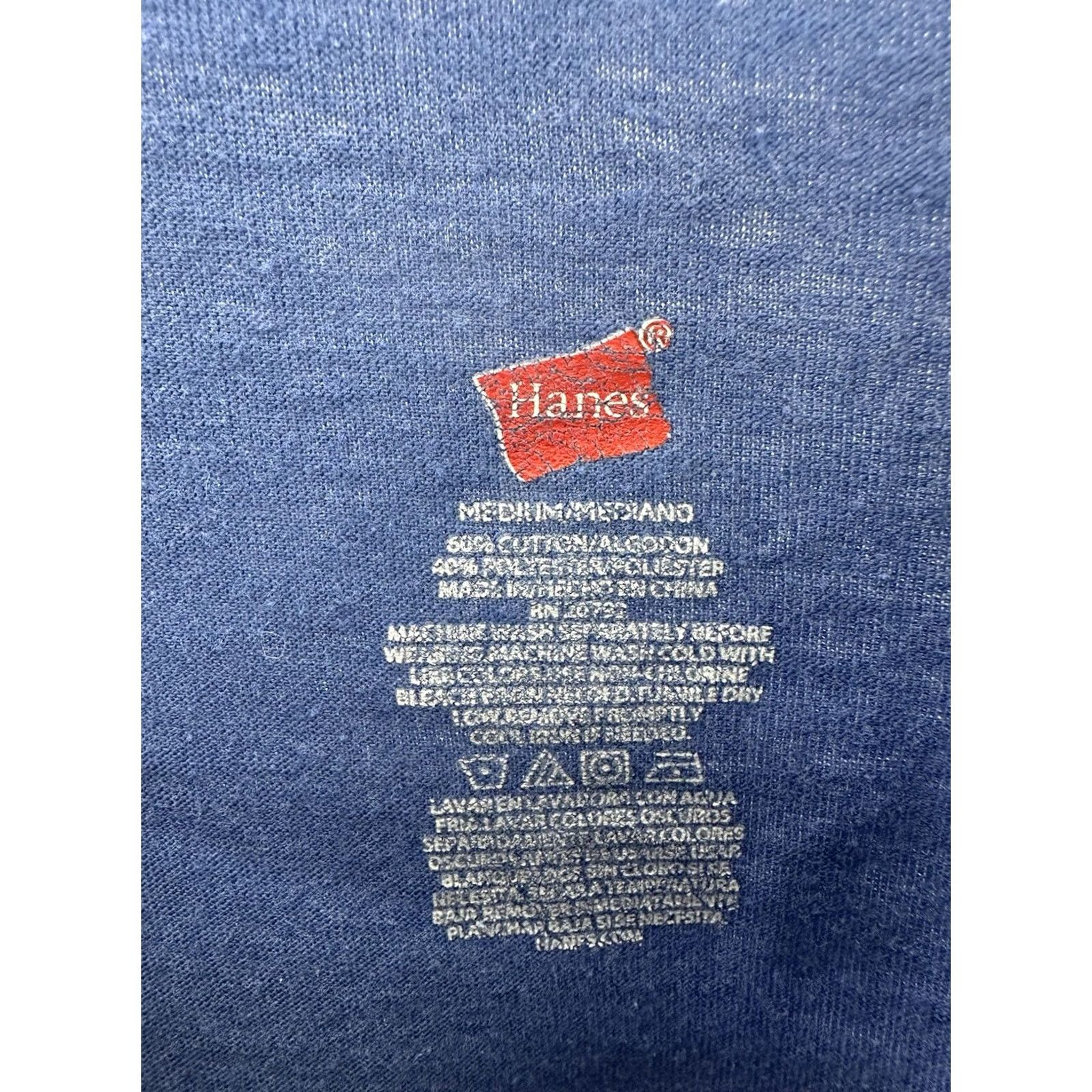 Hanes Hanes Mens Shirt Size Medium Blue Long Sleeve Shirt Regular Fit, Cotton Polyester, Knit, Machine Washable, Solid, Round Neck, 3XL not applicable Size US XXL / EU 58 / 5 - 3 Thumbnail
