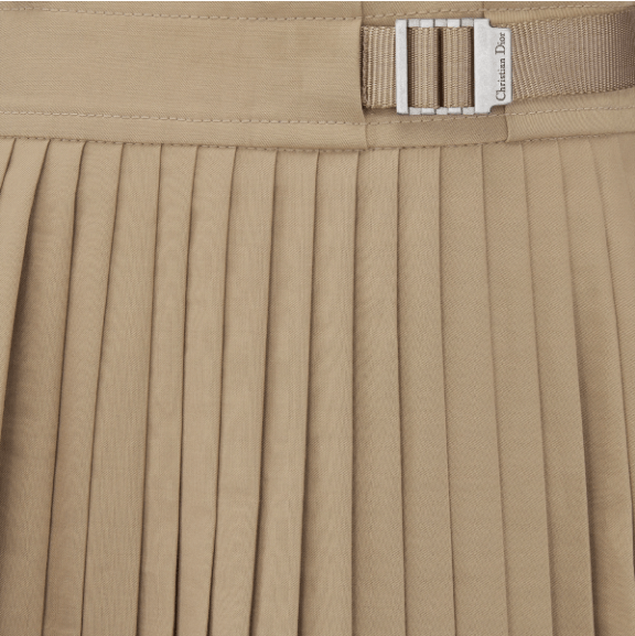 Dior o1w1db10925 441J69 Pleated Mid-Length Midi Skirt in Beige Size 30" / US 8 / IT 44 - 3 Thumbnail