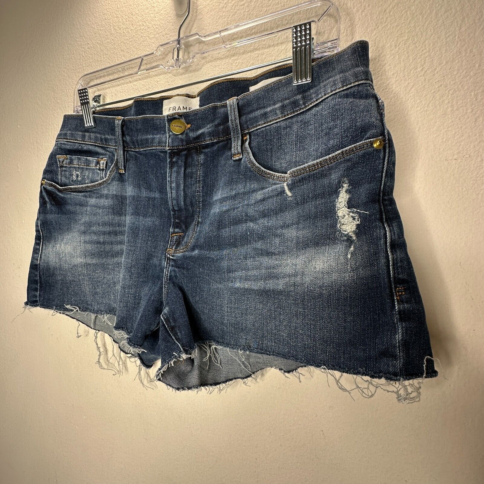 Frame Frame Le Cut Off Shorts Raw Frayed Fading & Whiskering 28 Size 28" / US 6 / IT 42 - 5 Thumbnail