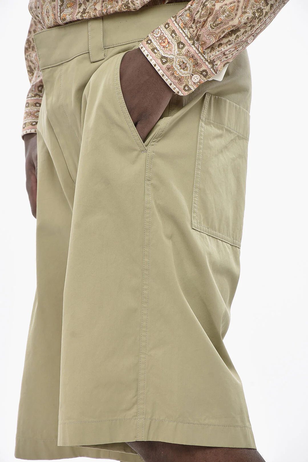 Bottega Veneta og1mm0426 Cotton Short in Beige Size US 30 / EU 46 - 3 Thumbnail