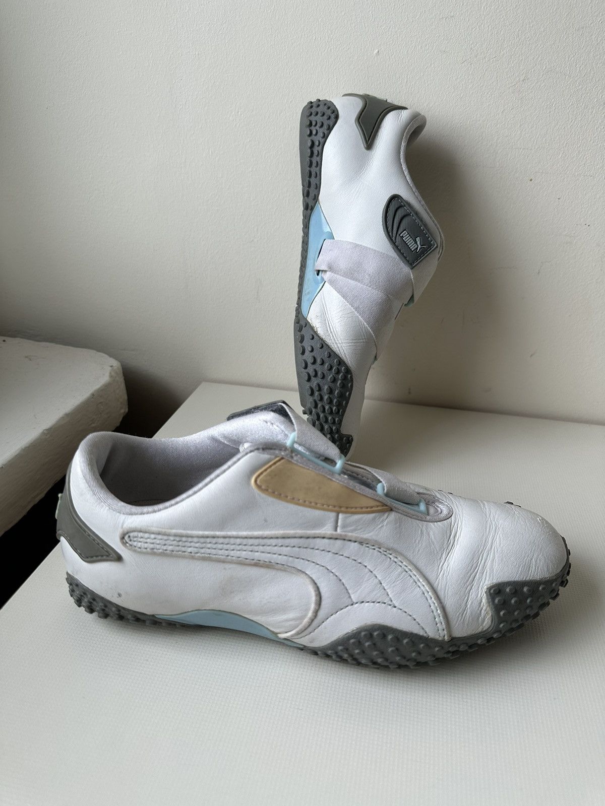 Puma Puma Mostro baby blue sample leather shoes velcro sneakers Size US 7.5 / IT 37.5 - 4 Thumbnail