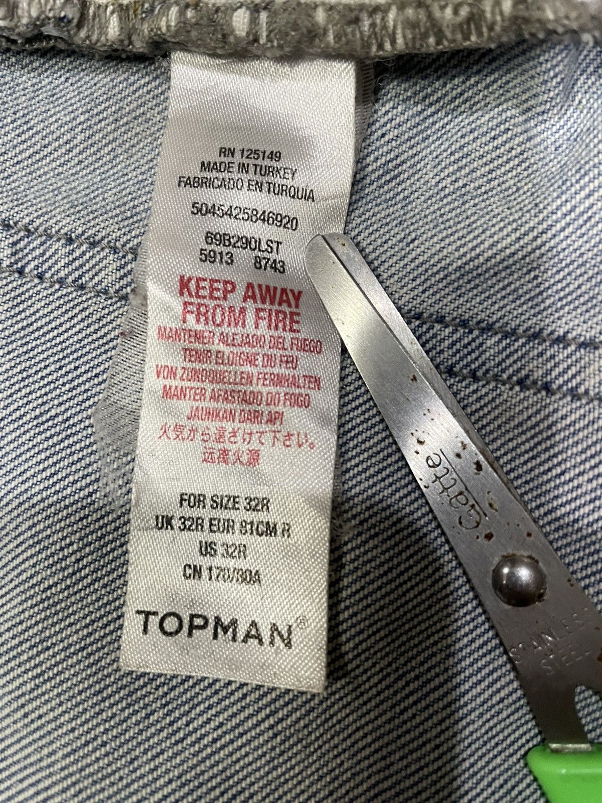 Topman Vintage Topman Skinny Mudwash Ripped Denim Jeans Size US 33 - 11 Thumbnail