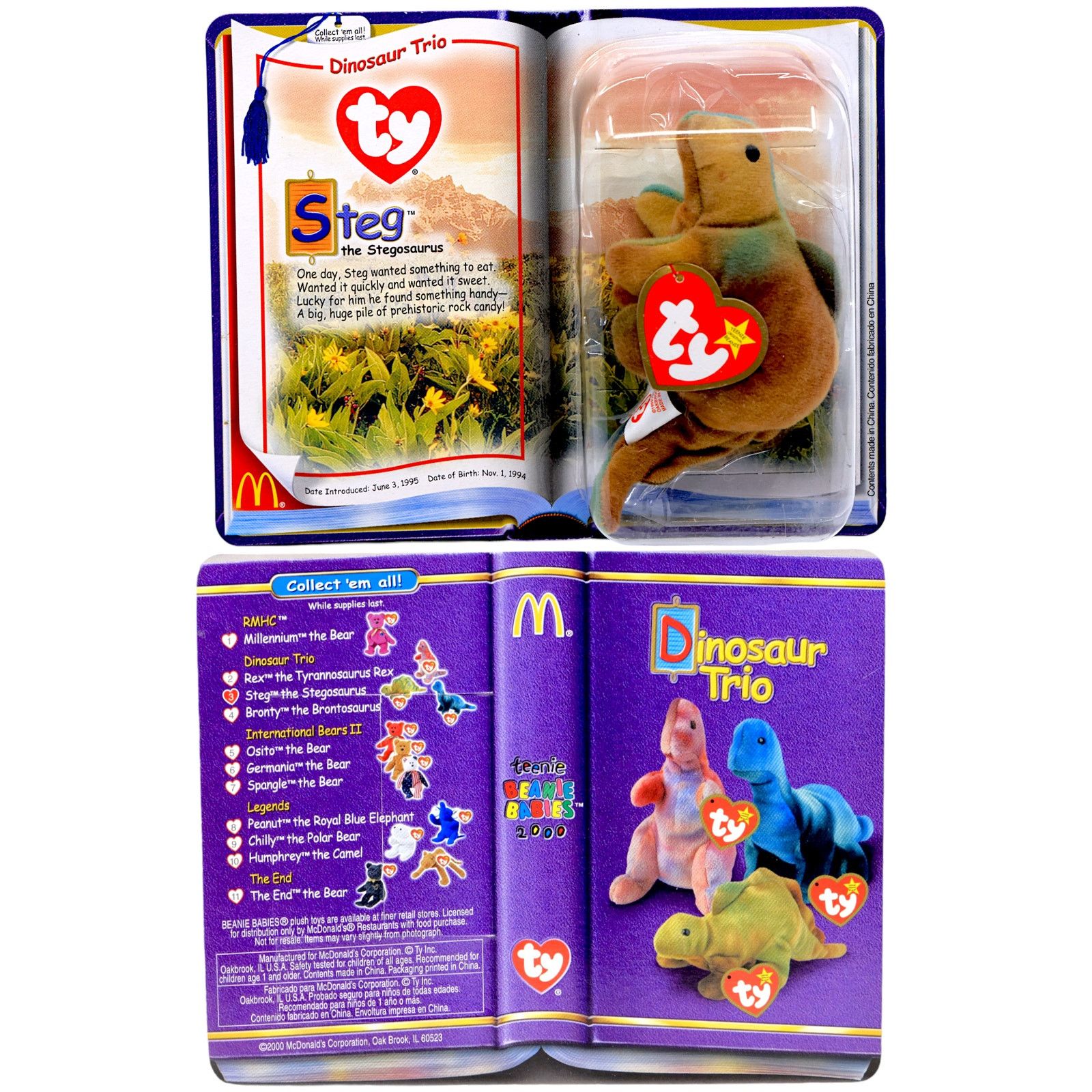 Other Teenie Beanie Babies 2000 - Dinosaur Trio [Set of 3] Size ONE SIZE - 7 Thumbnail