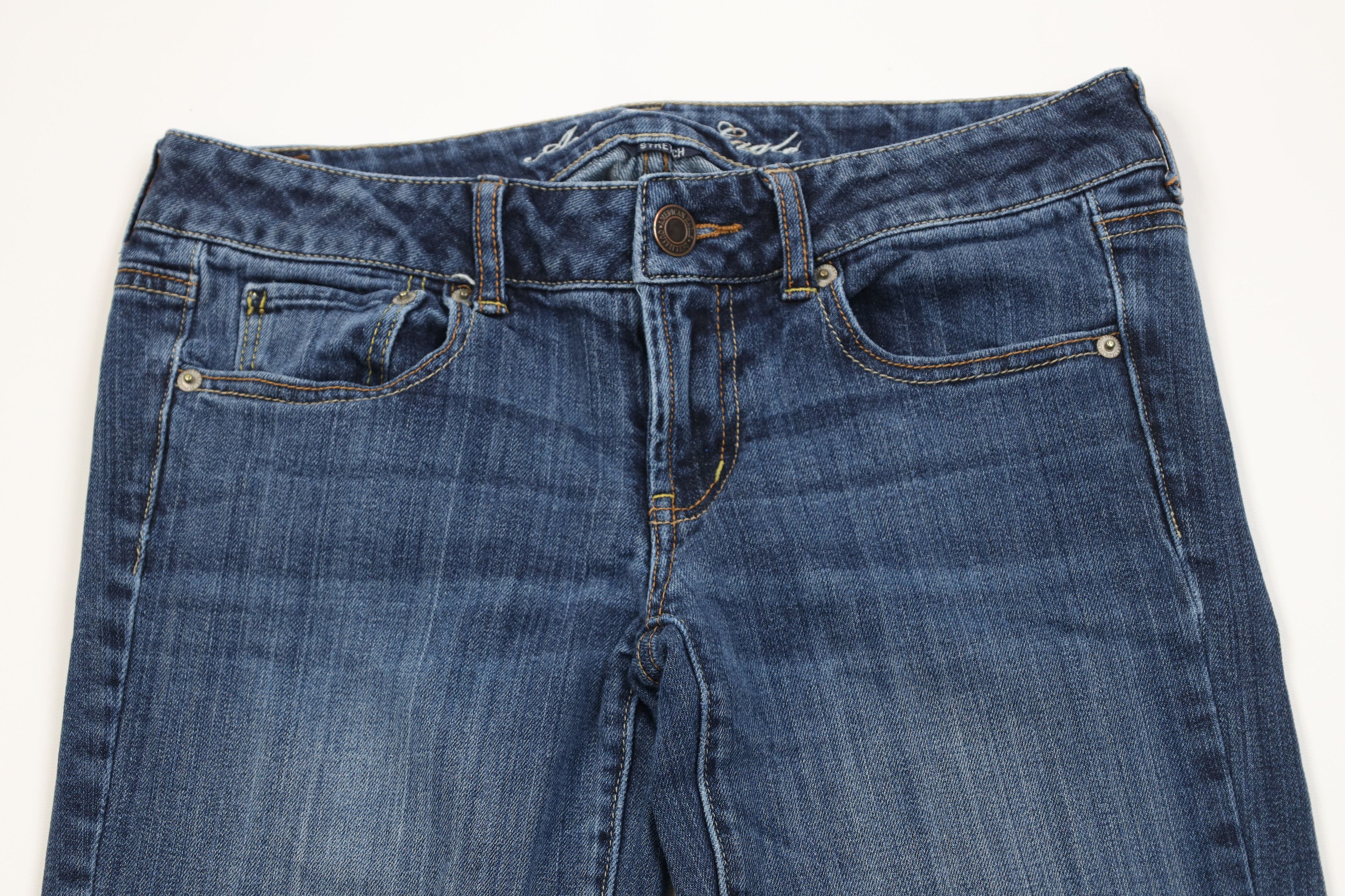 American Eagle Outfitters Vintage Y2K American Eagle Boyfriend Flared Jeans Blue Size 28" / US 6 / IT 42 - 2 Thumbnail
