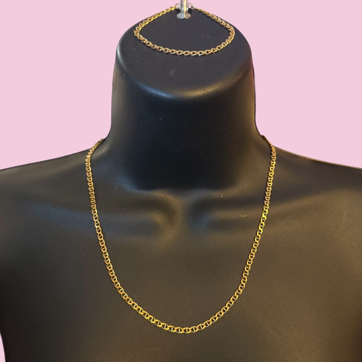 Vintage Vintage gold tone mariner link chain necklace/bracelet set Size ONE SIZE - 1 Thumbnail