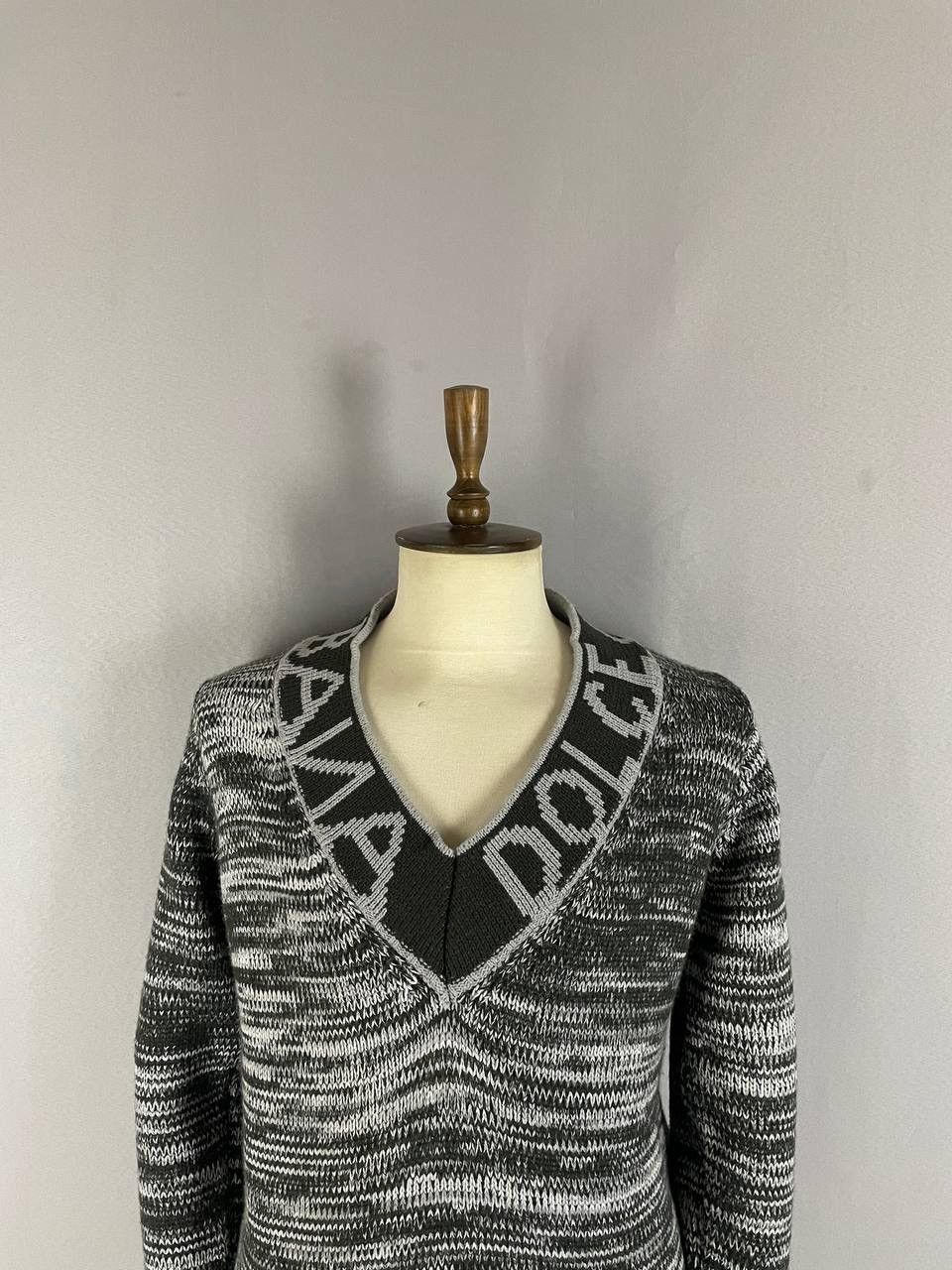 Dolce & Gabbana Dolce&Gabbana Sweater Grey Big Logo Cardigan Size US M / EU 48-50 / 2 - 2 Thumbnail