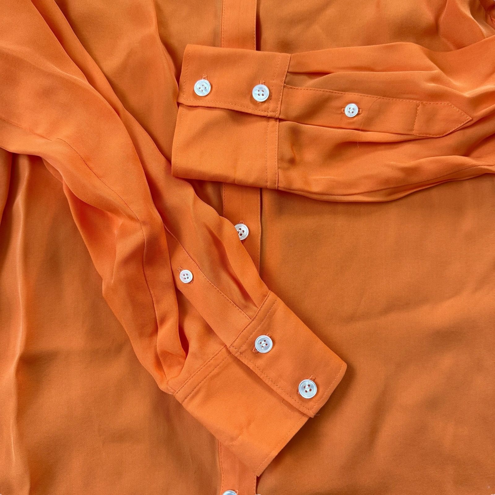 Veronica Beard Veronica Beard Morgane Silk Blouse Tangerine Orange Size XS / US 0-2 / IT 36-38 - 5 Thumbnail