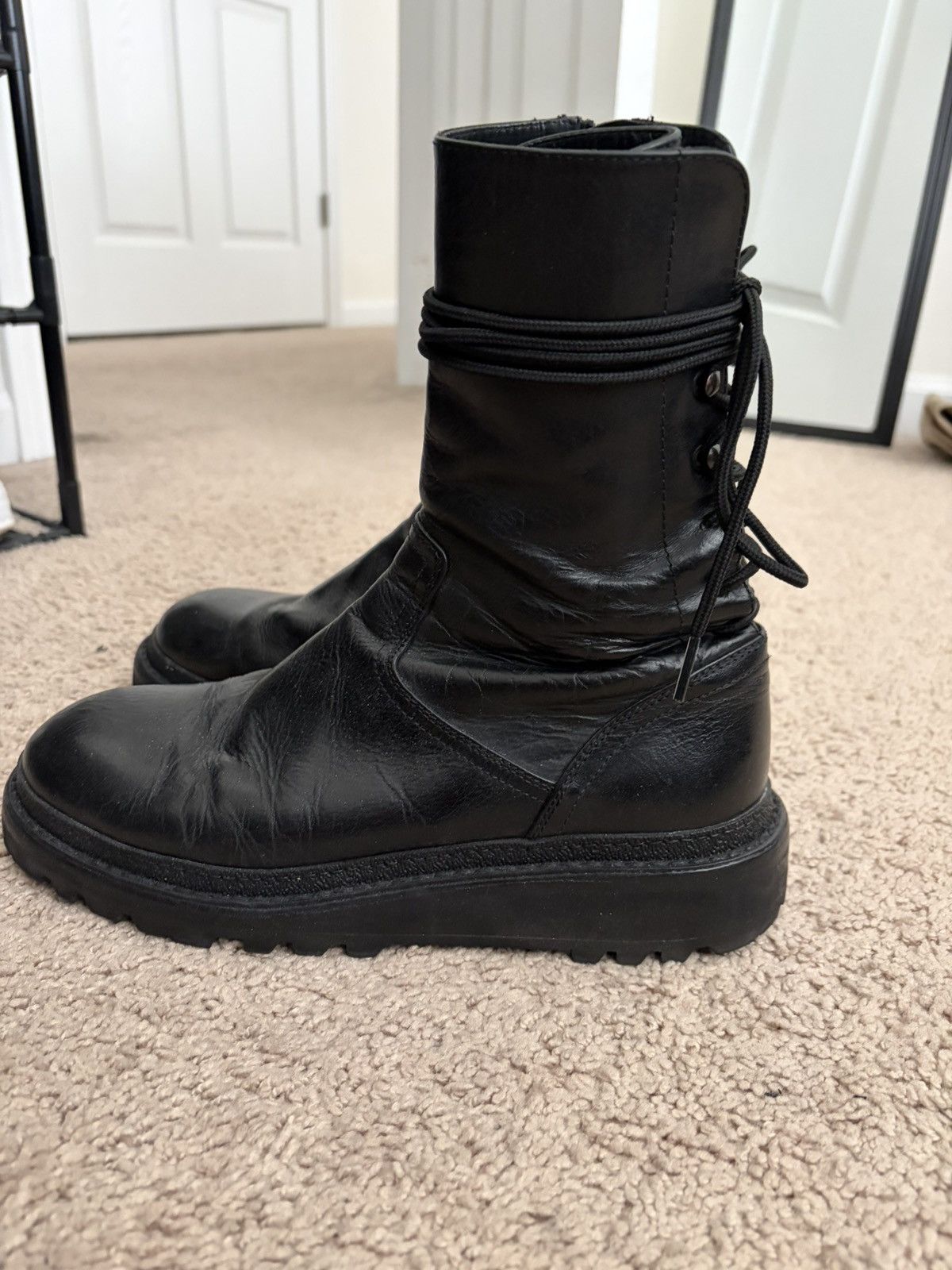Ann Demeulemeester Back Laced Leather Boots Size US 8.5 / EU 41-42 - 3 Thumbnail