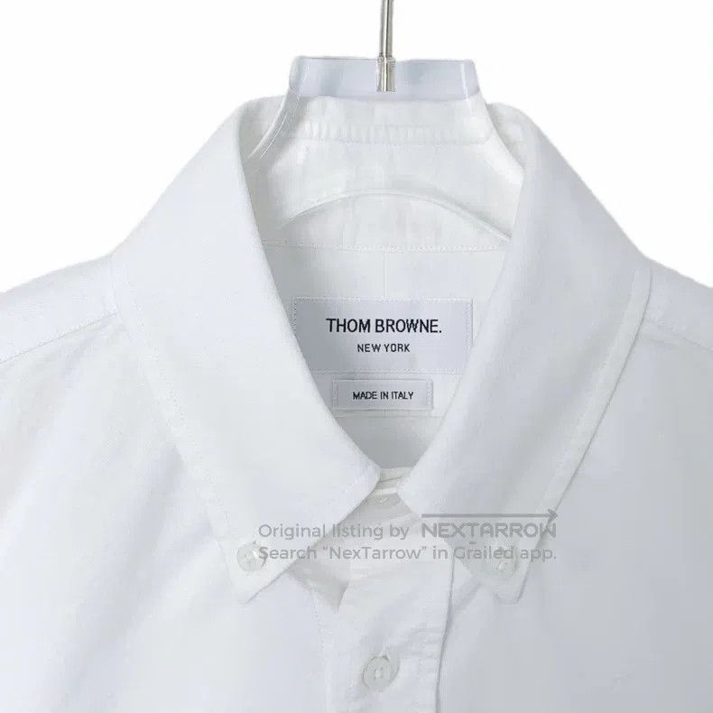 Thom Browne Thom Browne White classic four-bar cotton shirt with a tur Size US XS / EU 42 / 0 - 3 Thumbnail