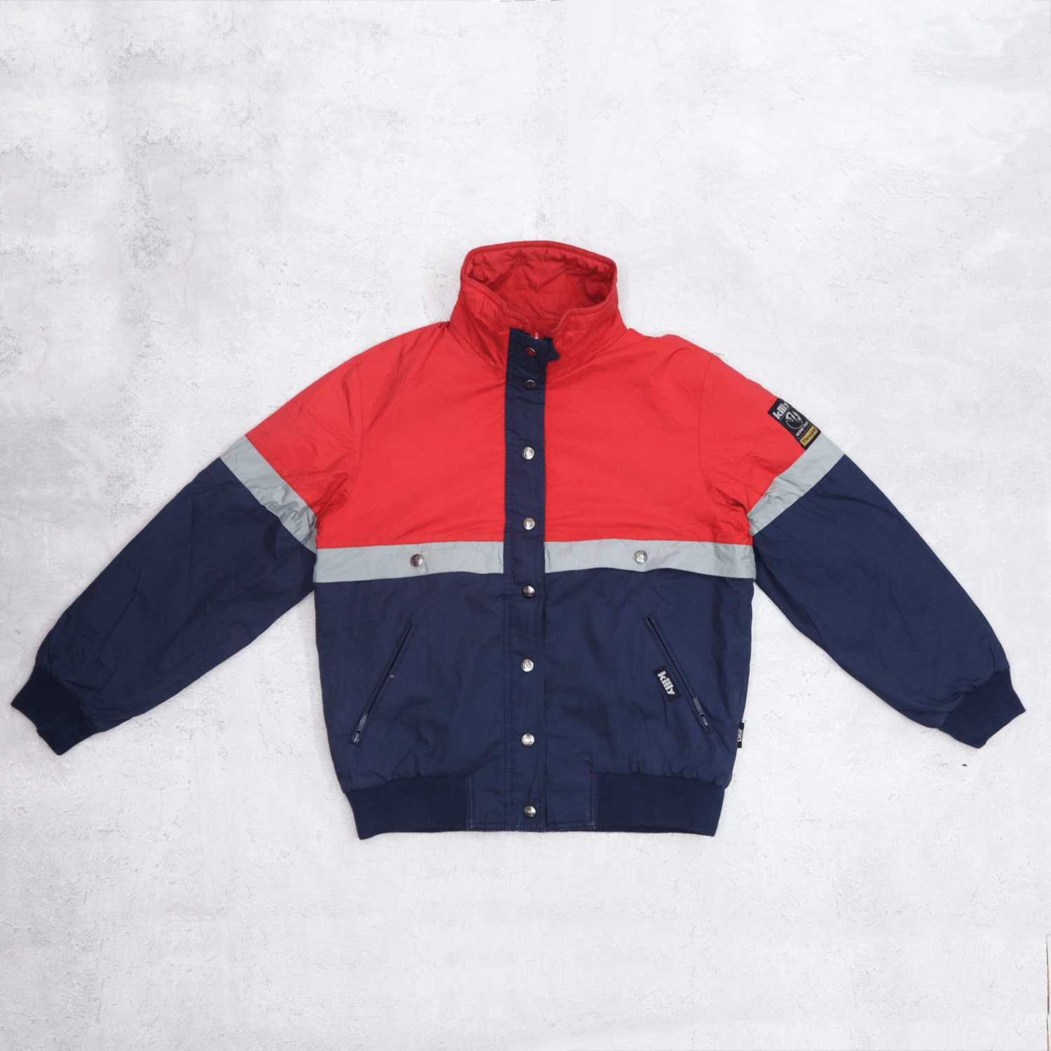 image of Asics Goretex Thinsulate By Killy Bomber Reversible Jacket in Navy Red, Men's (Size Small)