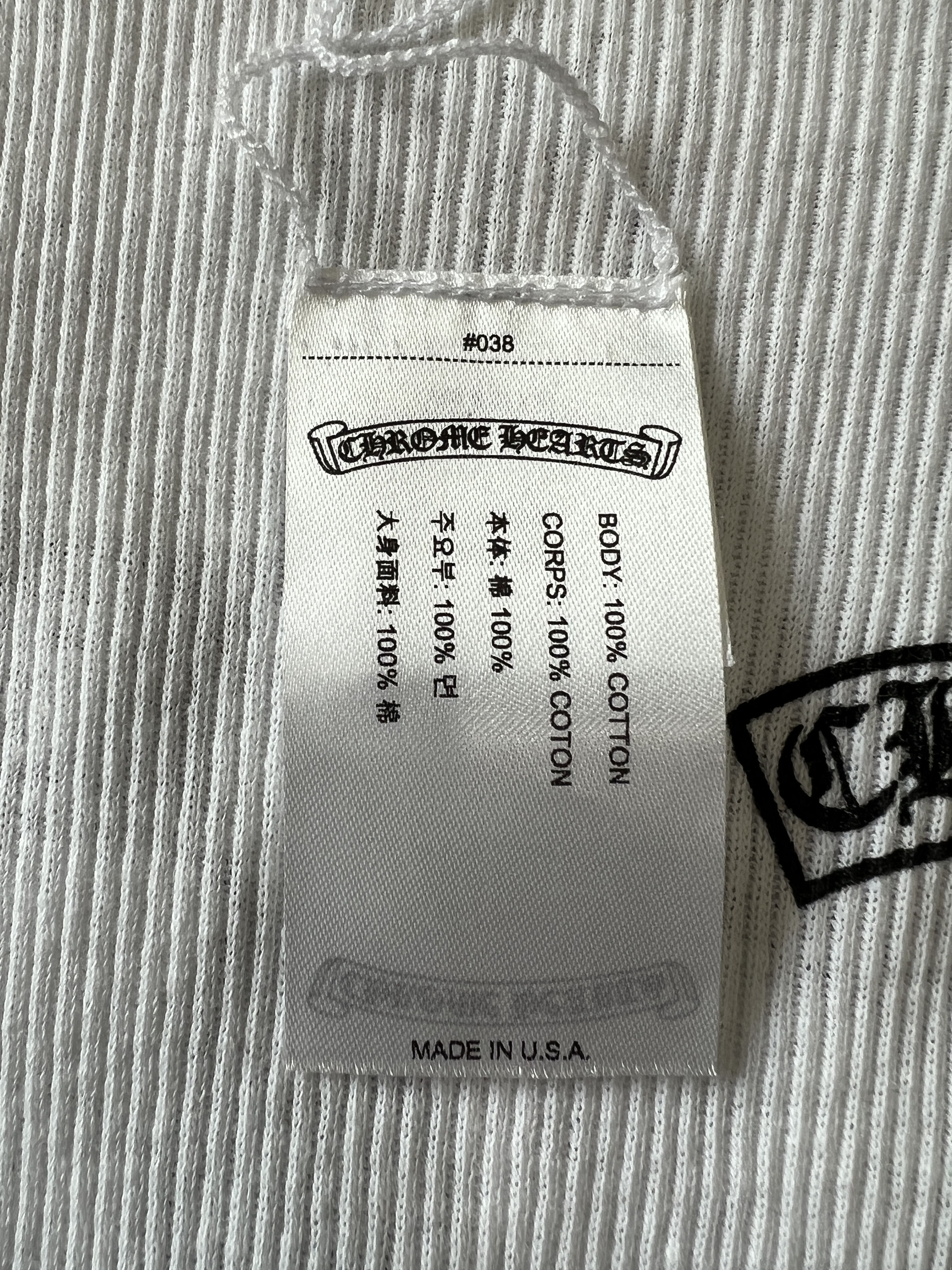 Chrome Hearts Chrome Hearts Rib Tank Cross Back Logo White Large Size US L / EU 52-54 / 3 - 8 Thumbnail