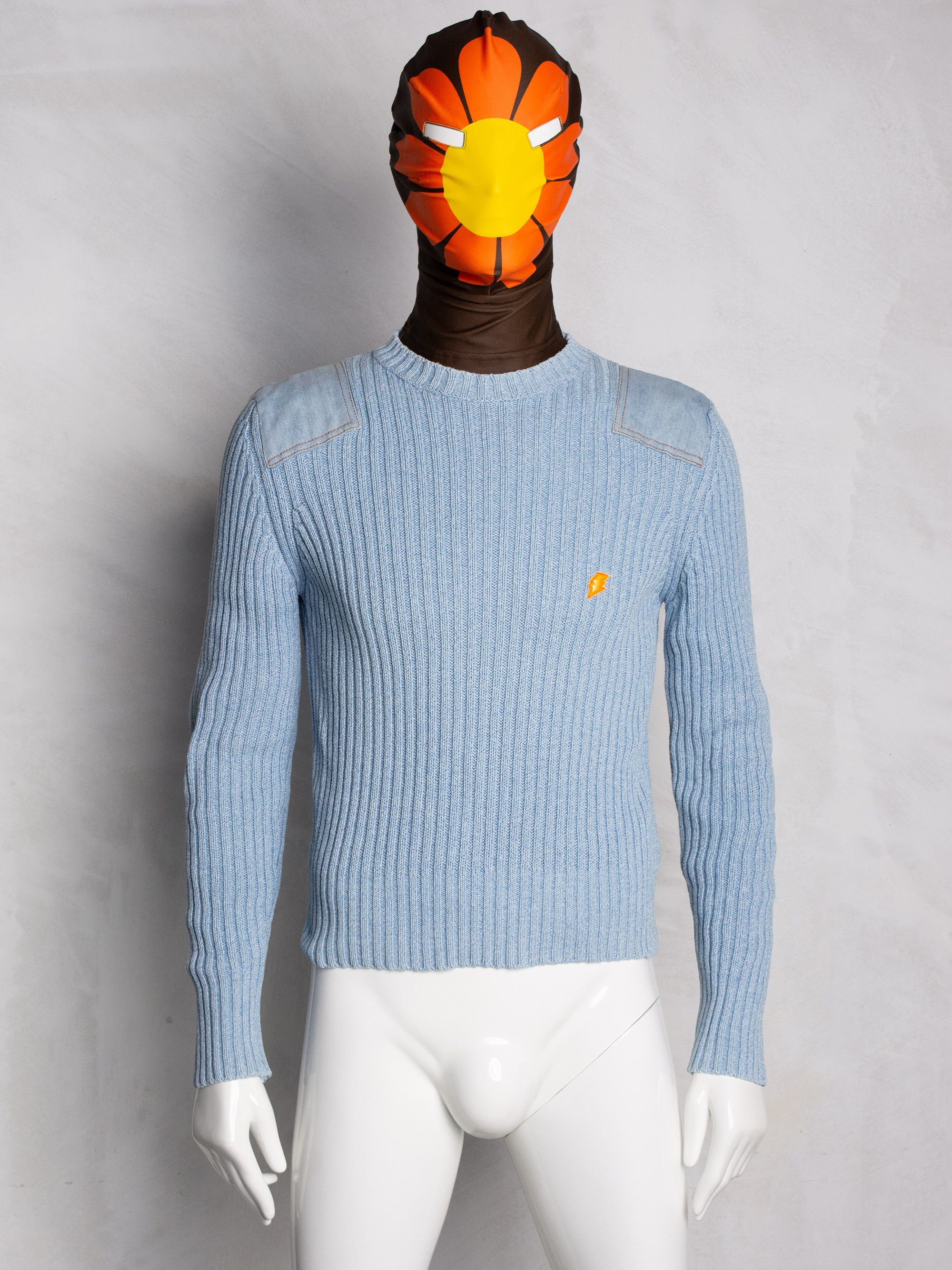 Walter Van Beirendonck Wild & Lethal Trash W&LT baby blue cotton military sweater Size US S / EU 44-46 / 1 - 2 Thumbnail