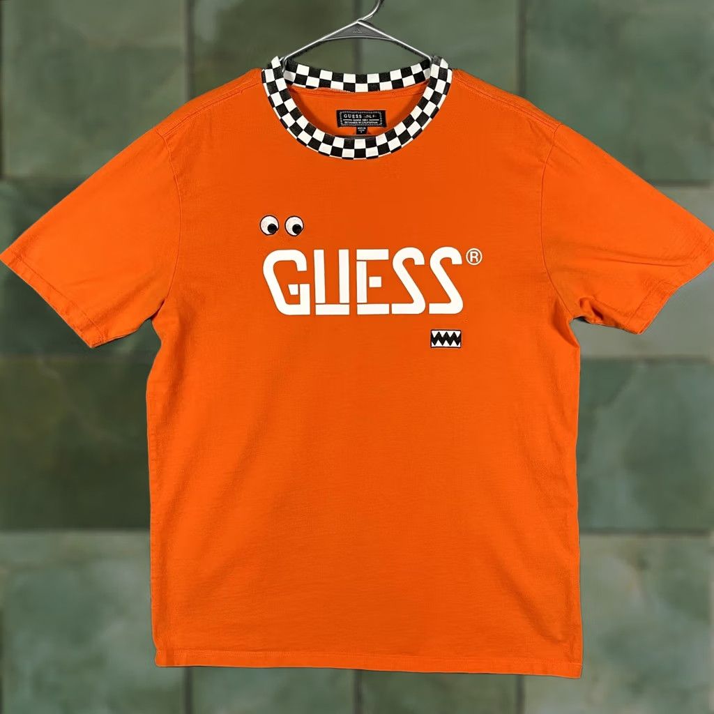 Guess Guess X J Balvin Shirt Mens Small Orange Logo Googly Eyes Graphic Tee Crewneck Size US S / EU 44-46 / 1 - 1 Thumbnail