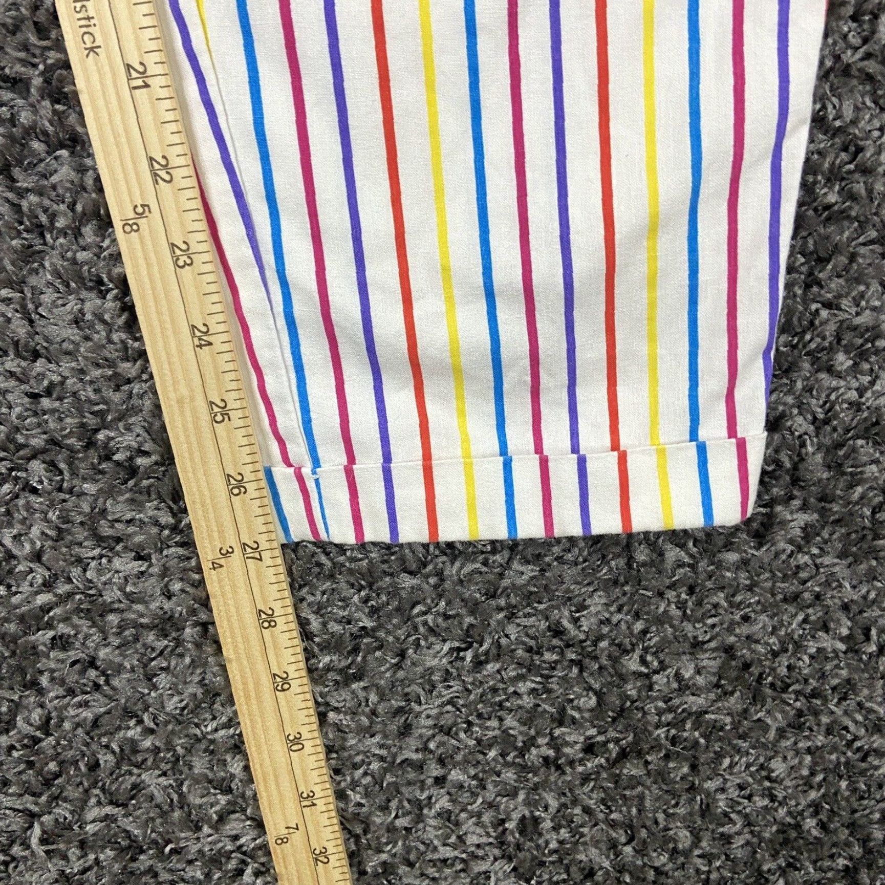 Rainbow Hunt Club Women's Rainbow Striped Chino Pants White Multicolor Size 26 Size 26" / US 2 / IT 38 - 7 Thumbnail