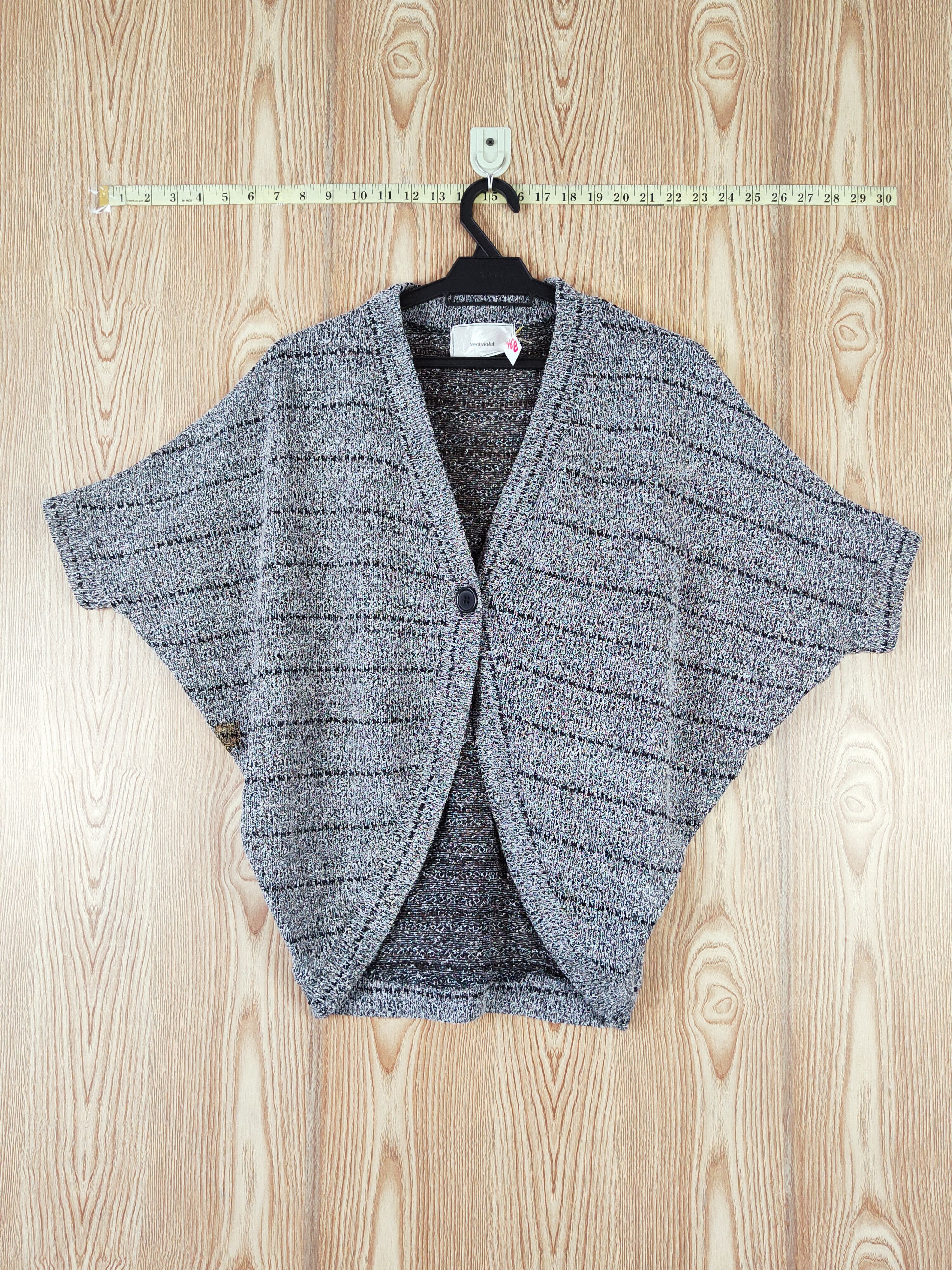 Japanese Brand Ventviolet batwing Black Knitwear Cardigan #W768 Size M / US 6-8 / IT 42-44 - 1 Thumbnail