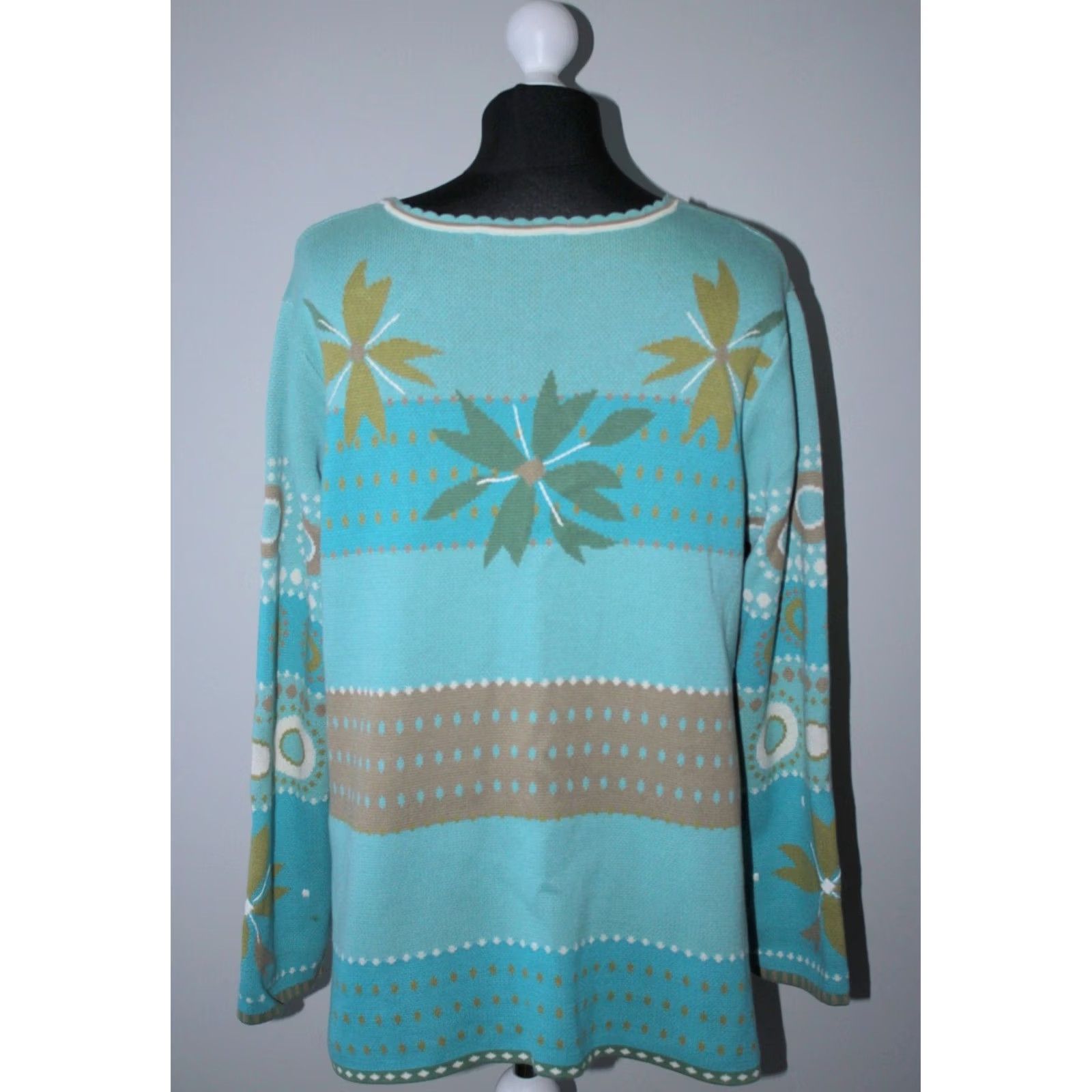 Vintage Gudrun Sjoden Cardigan Womens M Jumper Crew Neck Multicoloured Cardigan Mens? Size M / US 6-8 / IT 42-44 - 3 Thumbnail
