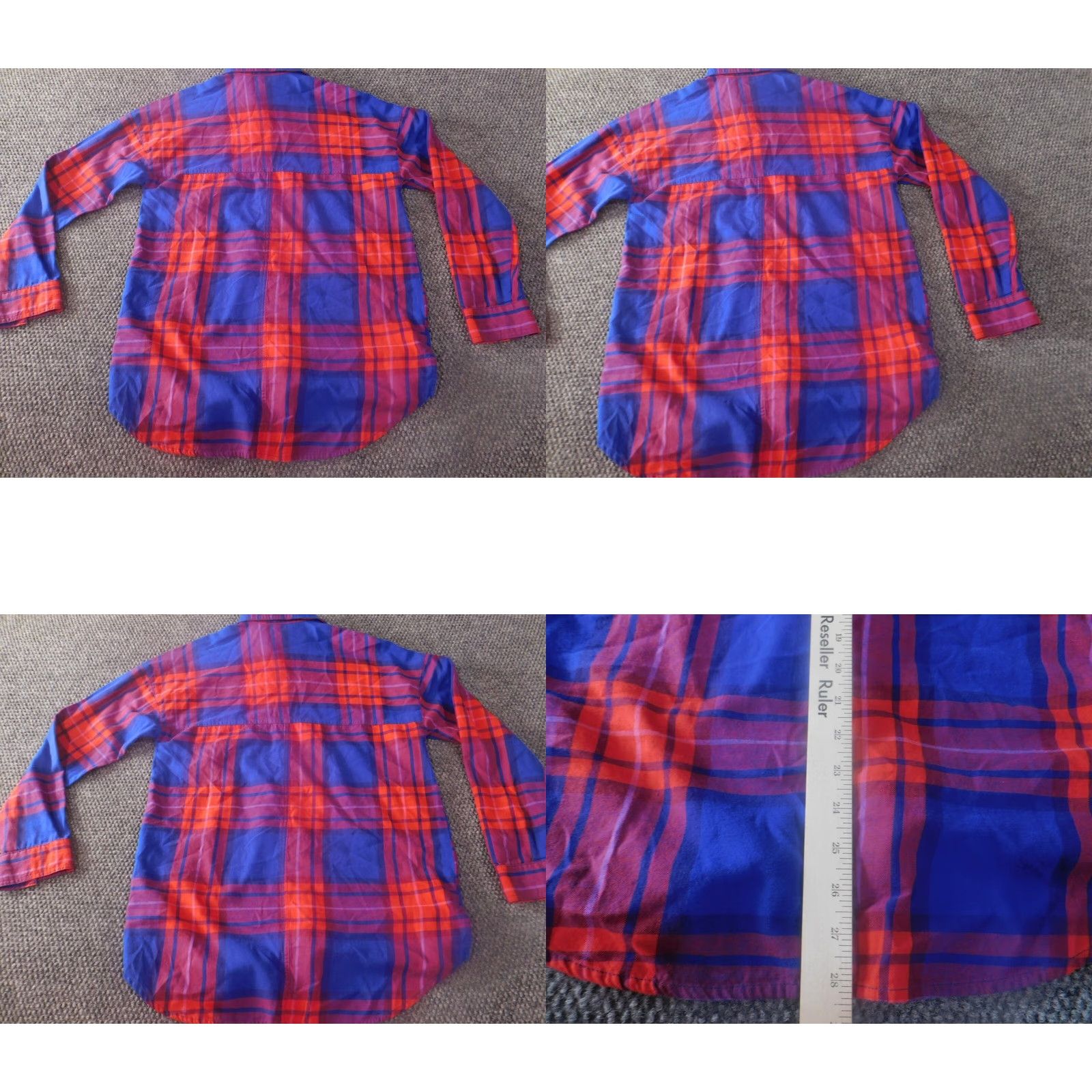 Old Navy Old Navy Womens Blouse XS Red Plaid Button-Up Long Sleeve Collared Cotton Button-Up Shirt - Casual, Regular Fit, Vintage: No Size XS / US 0-2 / IT 36-38 - 8 Thumbnail