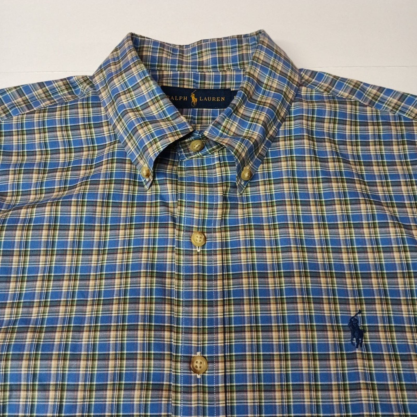 Ralph Lauren Ralph Lauren Button Down Shirt Men's L Large Blue Tan Plaid Size US L / EU 52-54 / 3 - 3 Thumbnail
