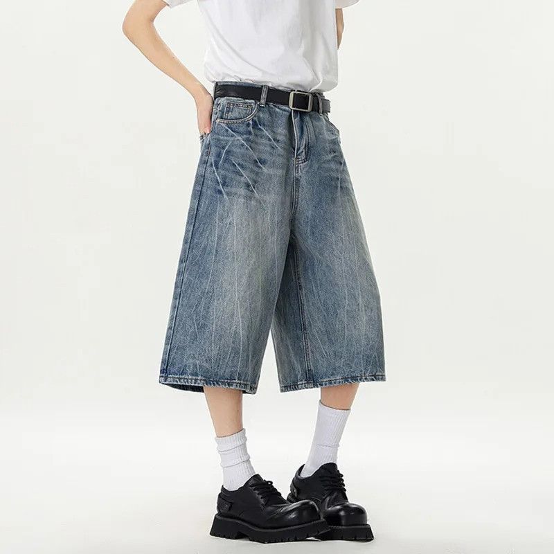 Jean Cleanfit Wide Leg Denim Shorts Men Solid Color Size US 34 / EU 50 - 2 Thumbnail