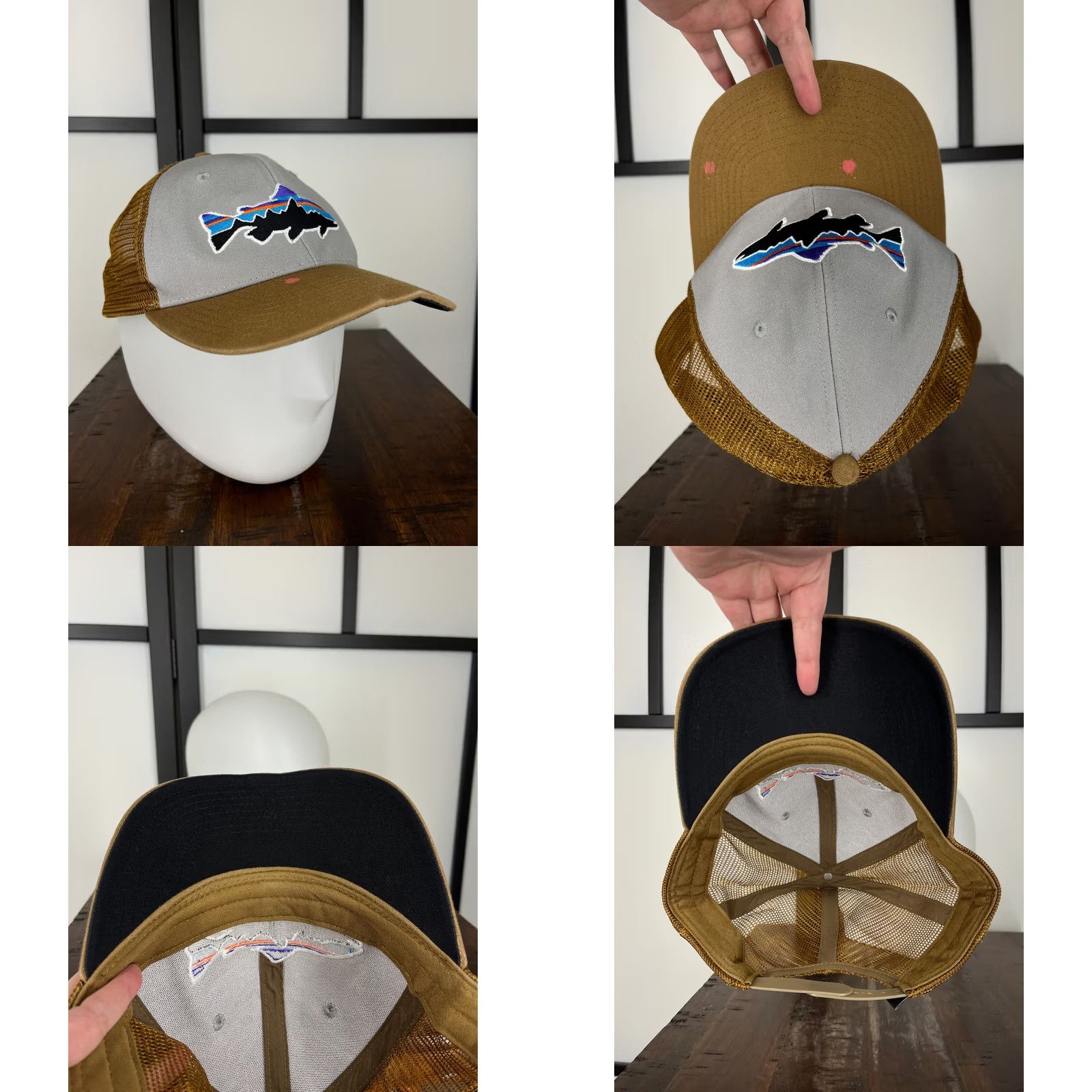 Patagonia Patagonia Hat Cap Snap Back Adult One Size Brown Gray Trucker Embroidered Trout Hat Cap Snap Back... Size ONE SIZE - 8 Thumbnail