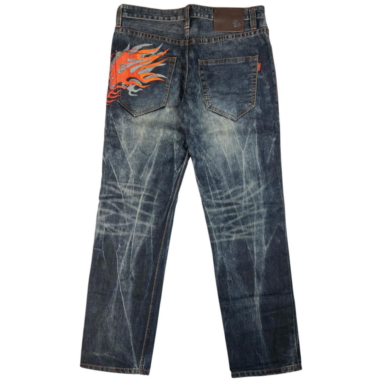 Designer Vintage Oniarai Flame Devil Japanese Denim Jeans Size W33 Size US 32 / EU 48 - 4 Thumbnail