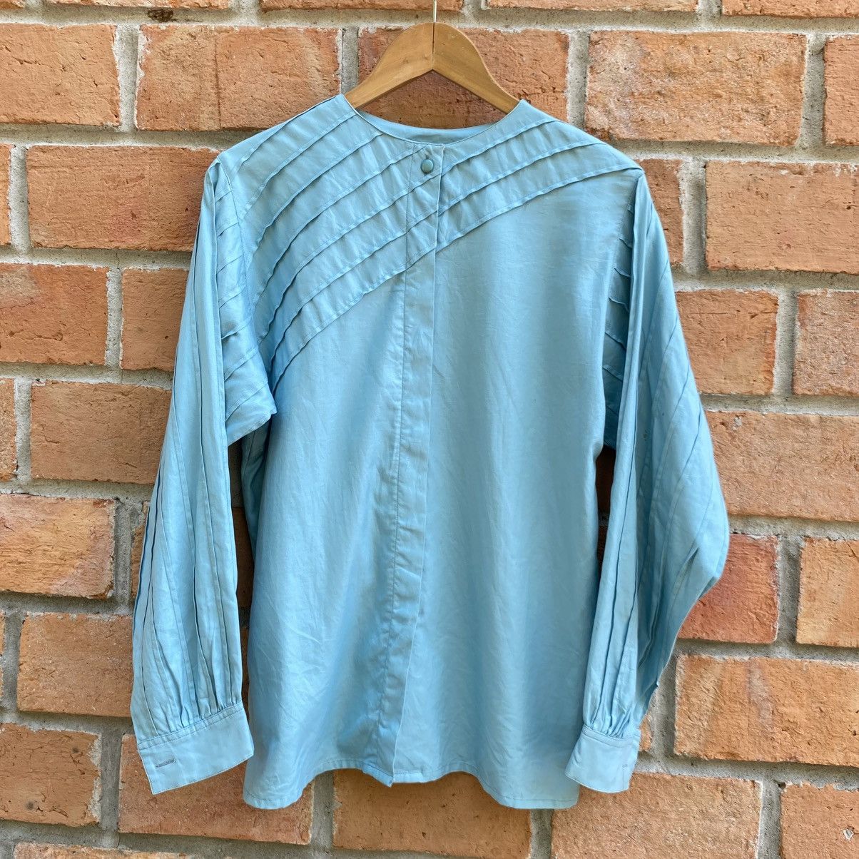 Dior Christian Dior Light Blue Button Cuff Blouse Size M / US 6-8 / IT 42-44 - 3 Thumbnail
