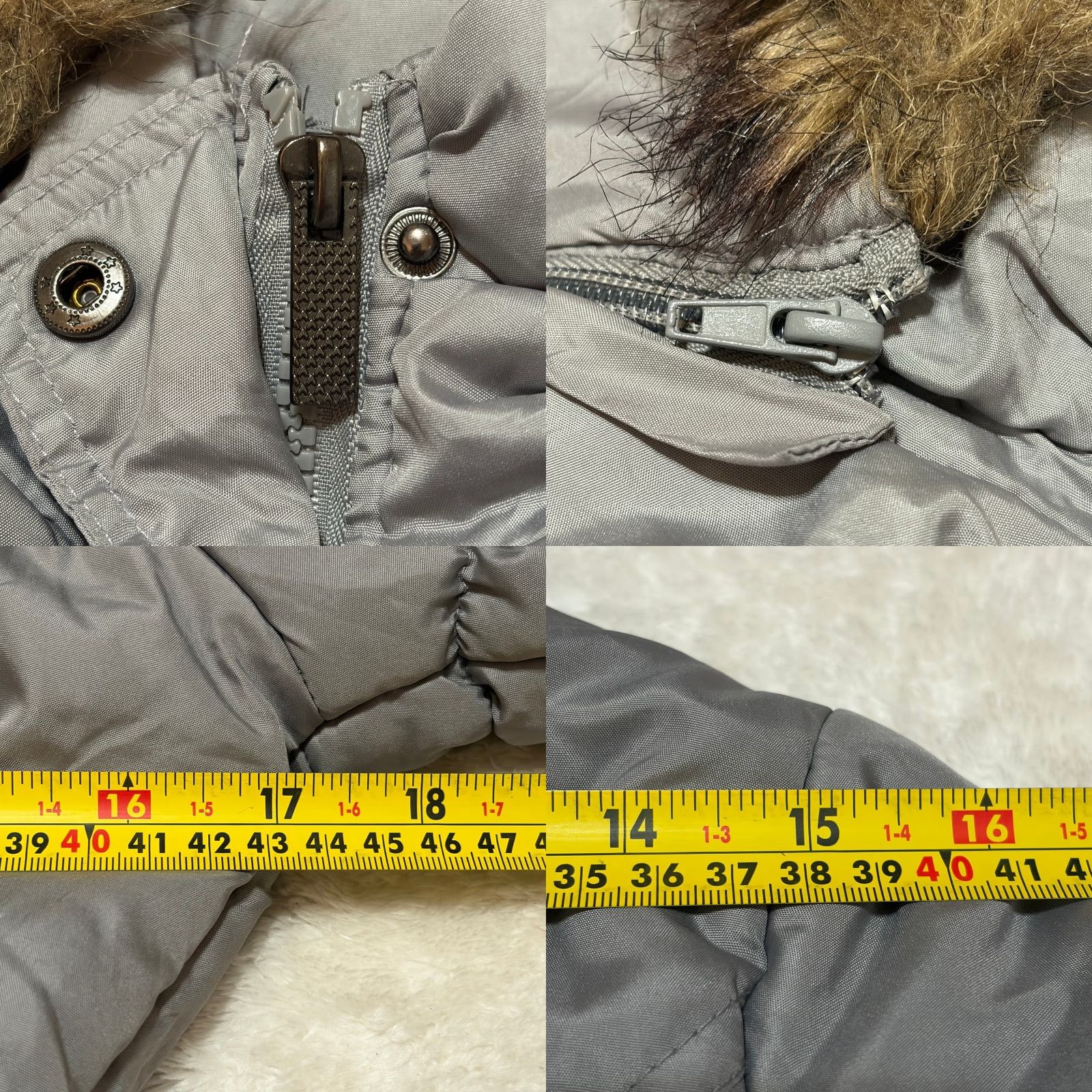 Vintage Dollhouse Puffer Jacket Womens Small Gray Faux Fur Hood Full Zip Belted Size S / US 4 / IT 40 - 8 Thumbnail