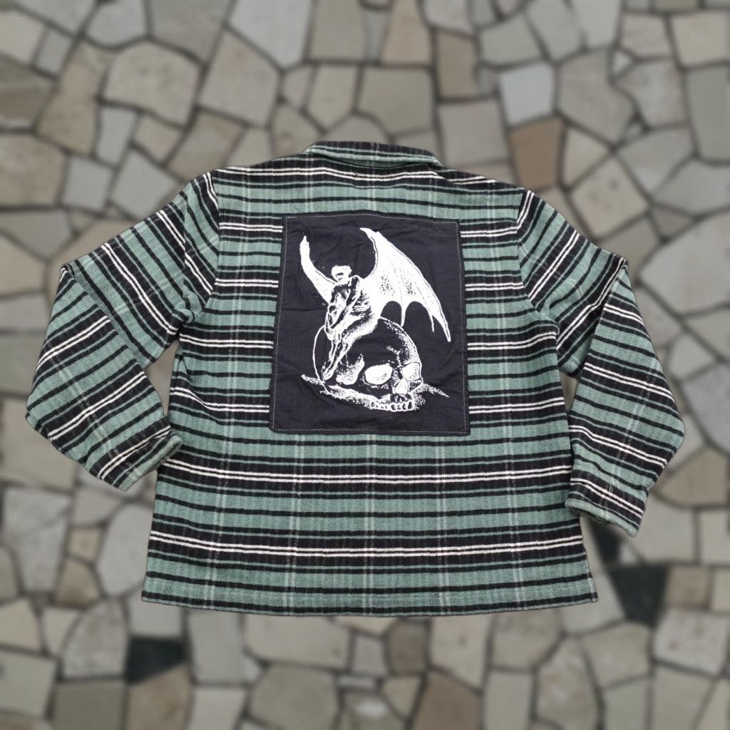 Welcome Skateboards VINTAGE Welcome Skateboards Shirt Plaid Flannel Shacket Heavyweight - Green - Large - Men Size US L / EU 52-54 / 3 - 1 Thumbnail