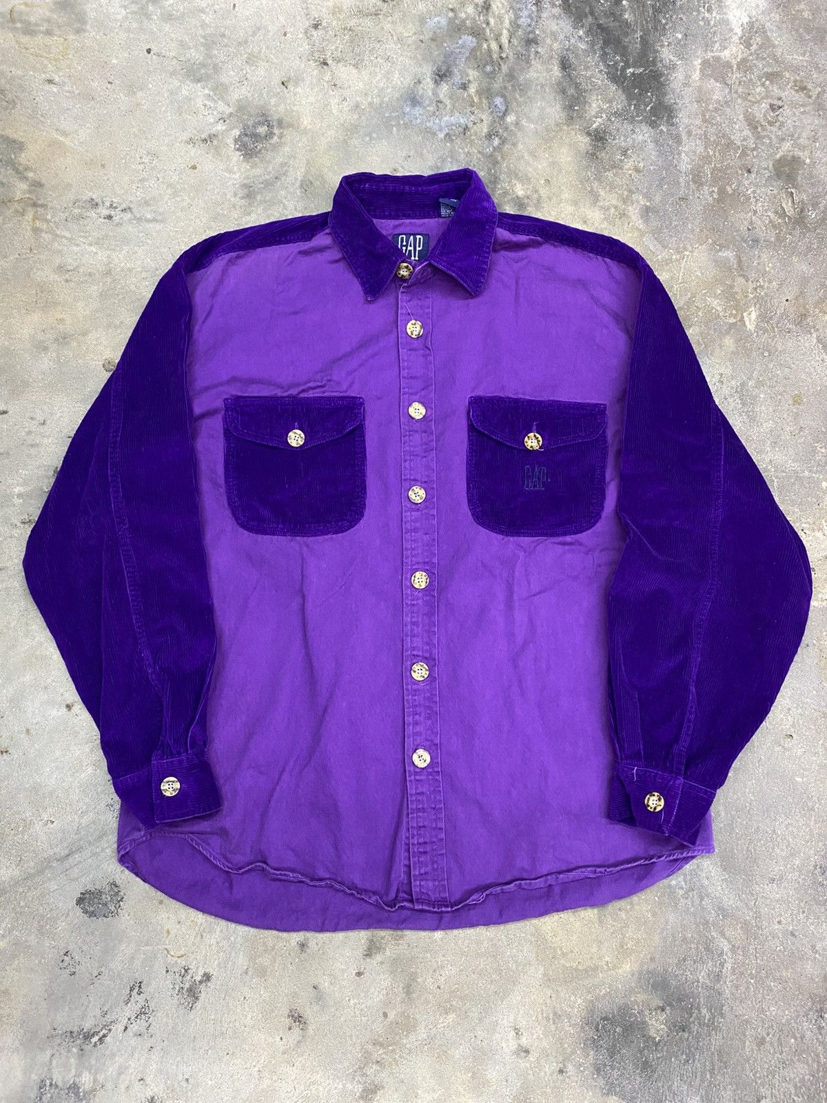 Designer × Gap × Vintage Vintage Gap 90s button shirt corduroy Size US L / EU 52-54 / 3 - 10 Thumbnail