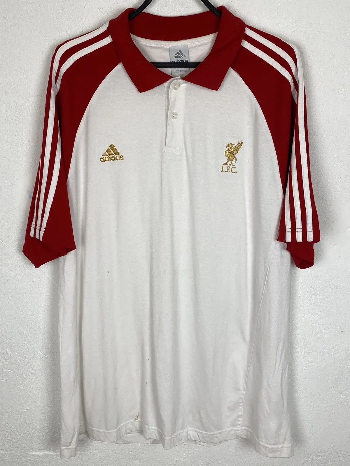Adidas 00s Vintage Adidas x Liverpool 2007 Polo Shirt In White Size US XL / EU 56 / 4 - 1 Thumbnail