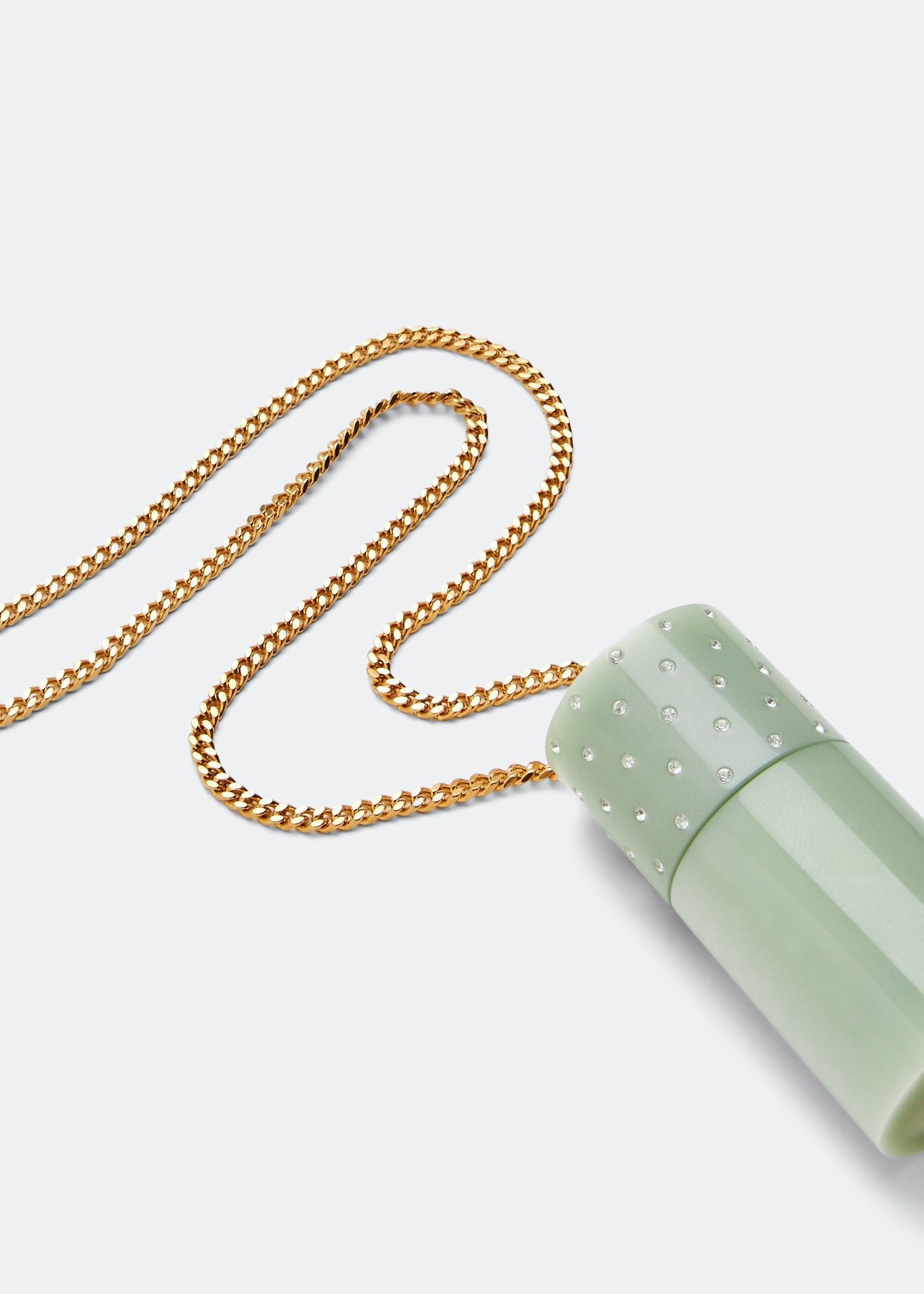 Saint Laurent Paris o1bcso1str1224 Size: OS/Angelica Mini Tube Necklace in Green Size ONE SIZE - 2 Thumbnail