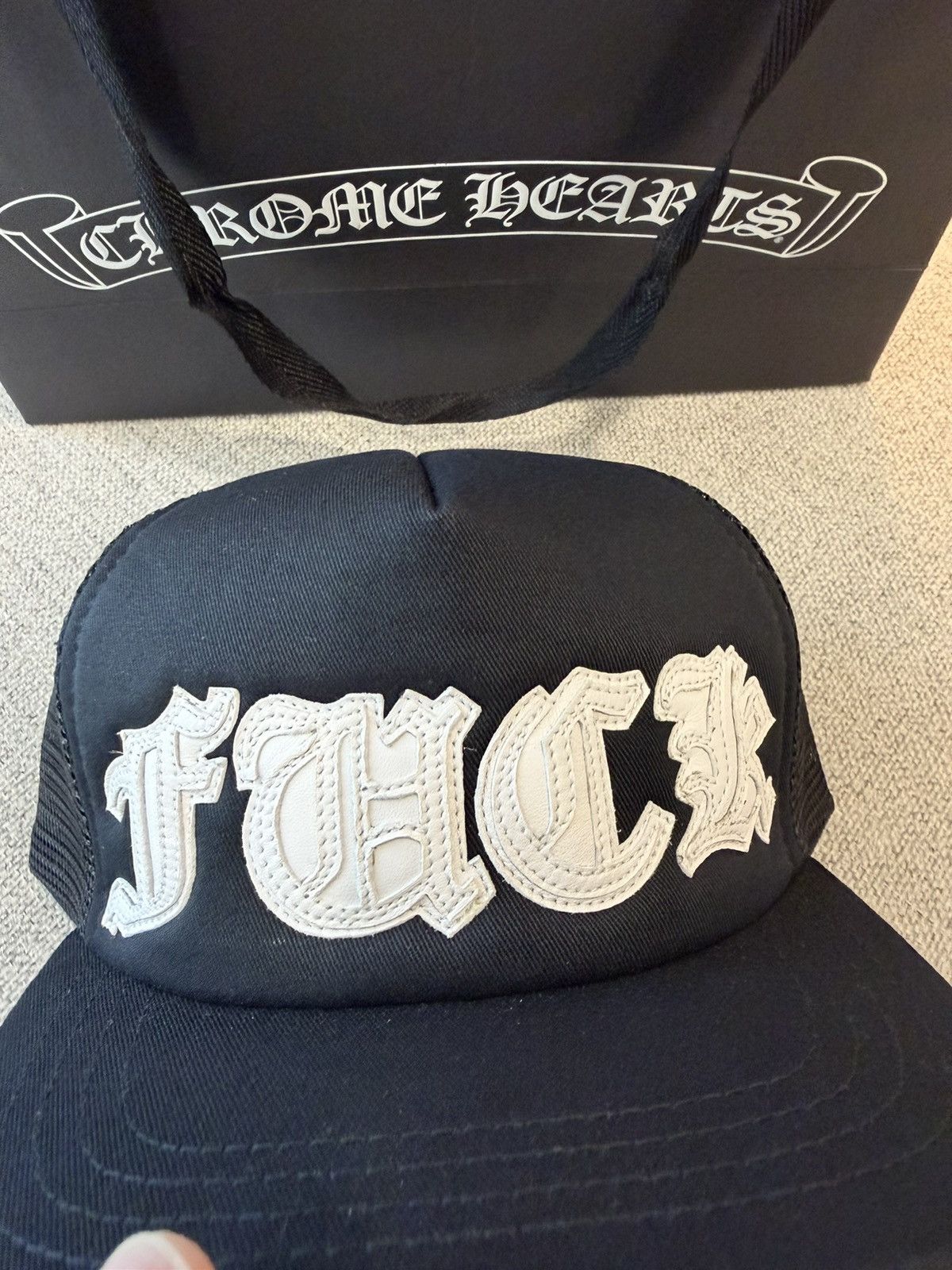Chrome Hearts Chrome Hearts F U C K Leather Patched Trucker Size ONE SIZE - 2 Thumbnail